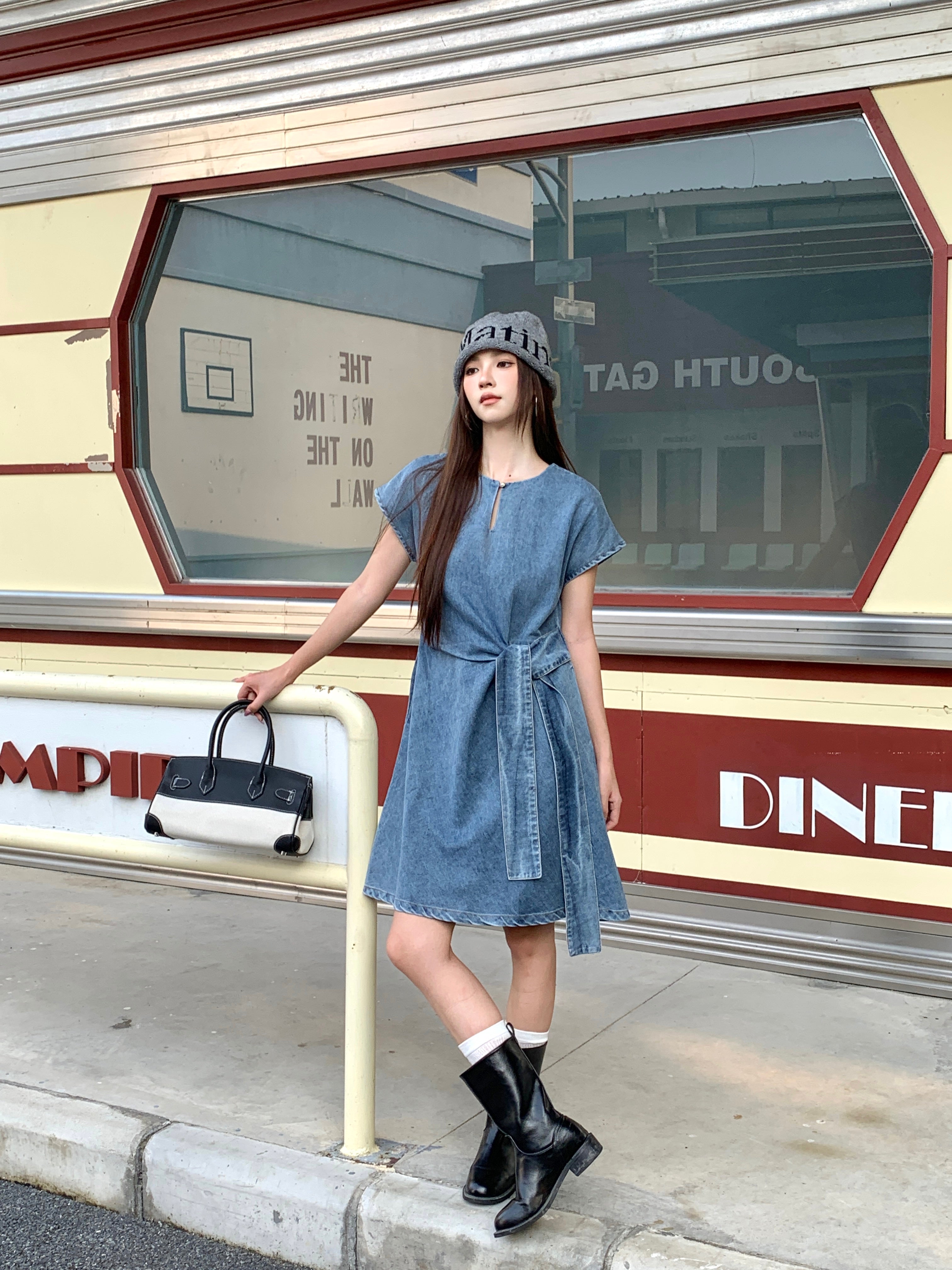 Olivie Denim Dress