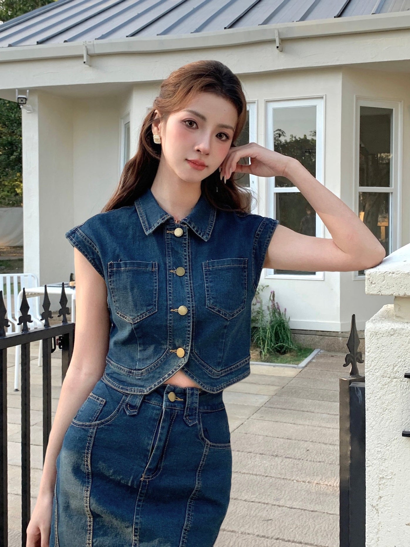 Dilamond Denim Top