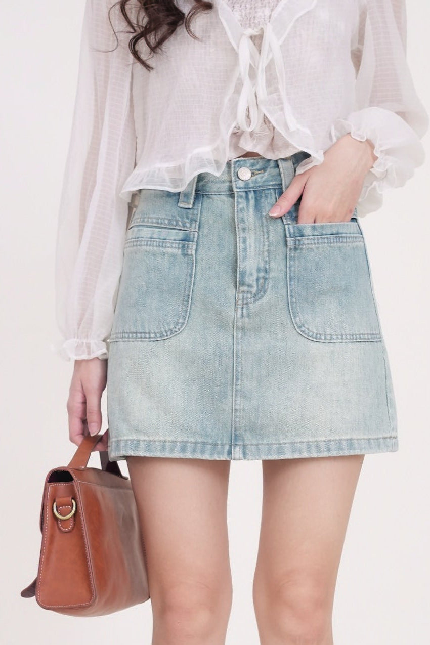 Lipjay Denim Skirt