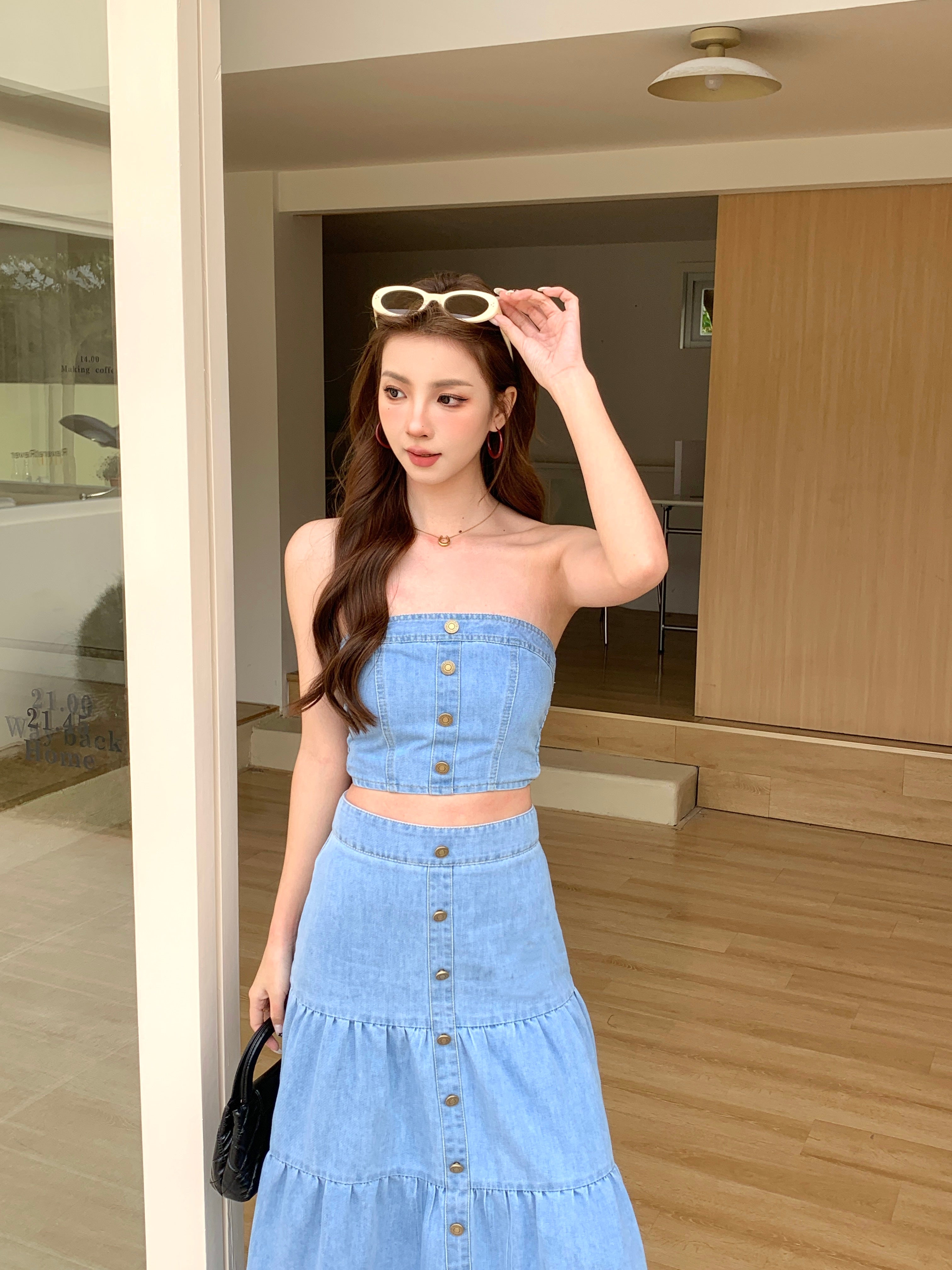 Wrenna Denim Top (Defect)