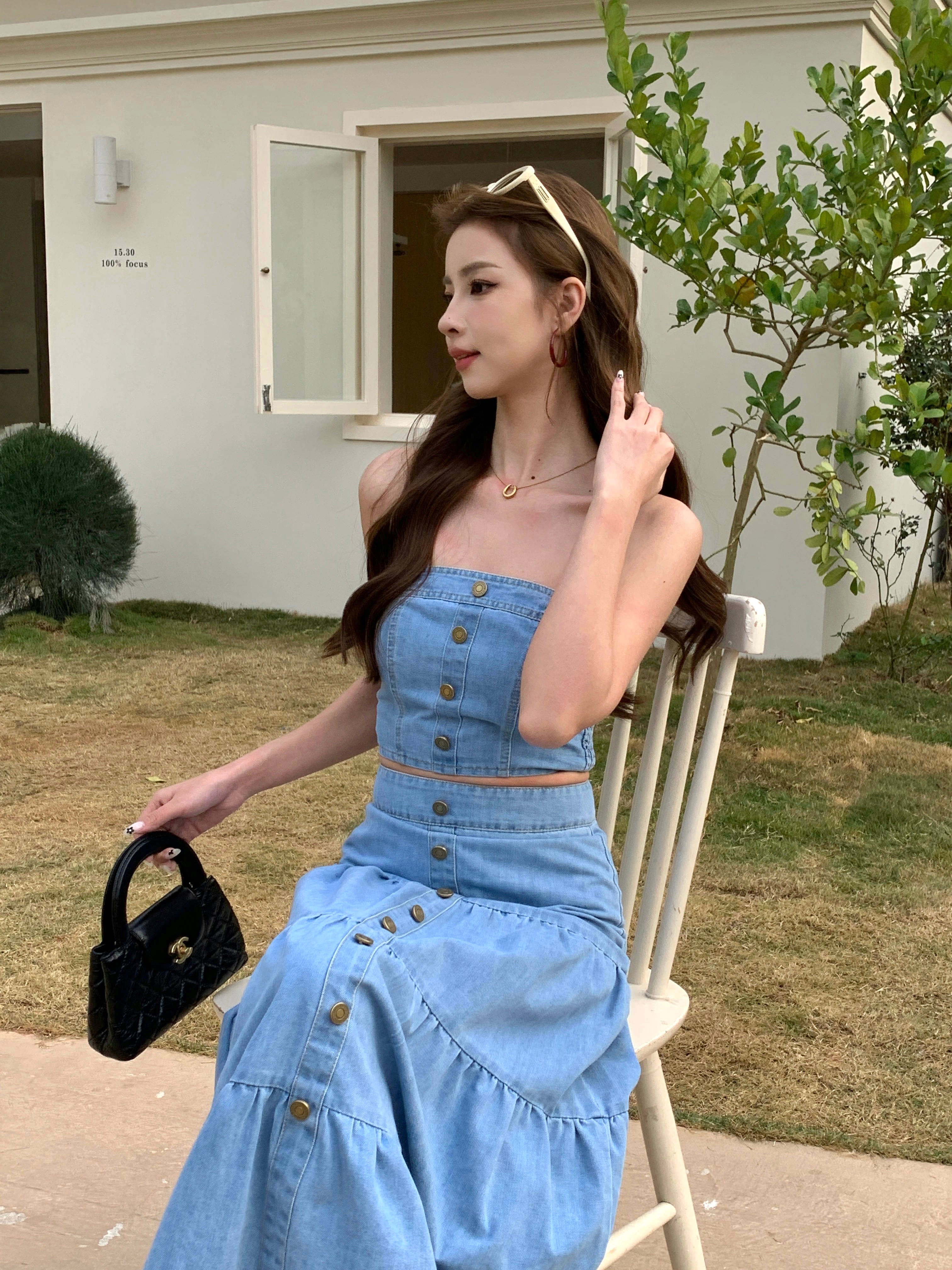 Wrenna Denim Top (Defect)