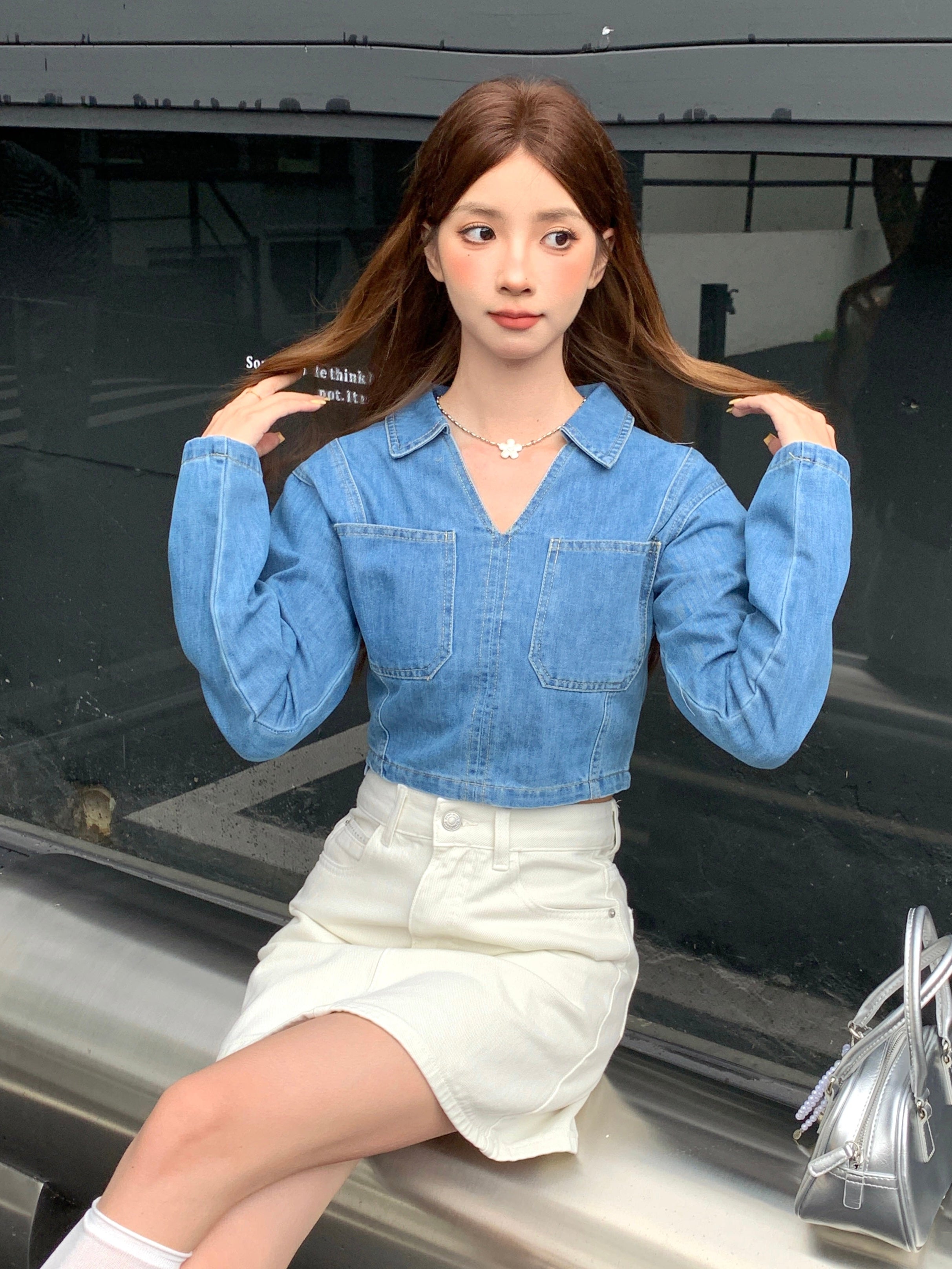 Givony Denim Top