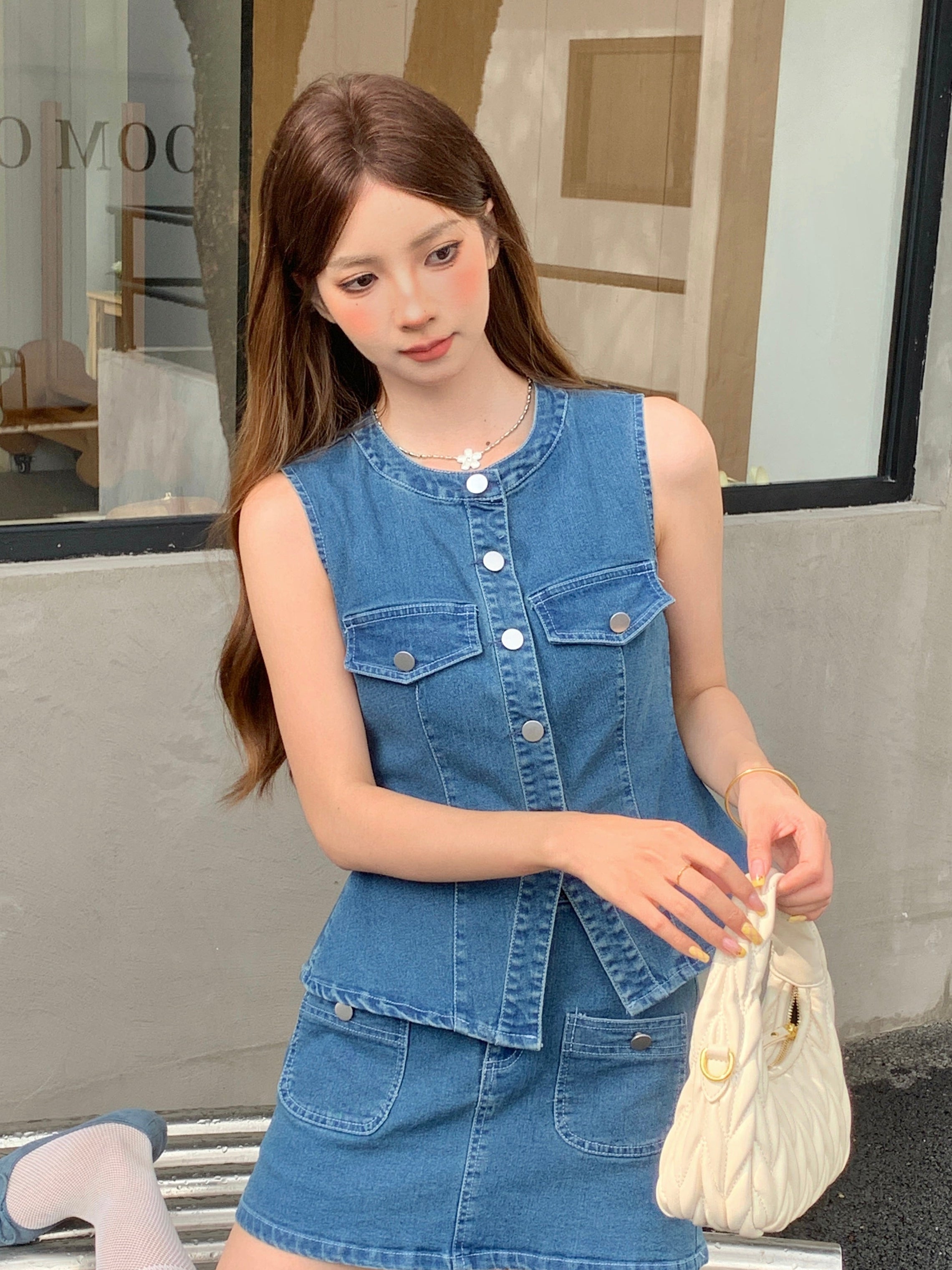 Auborna Denim Top