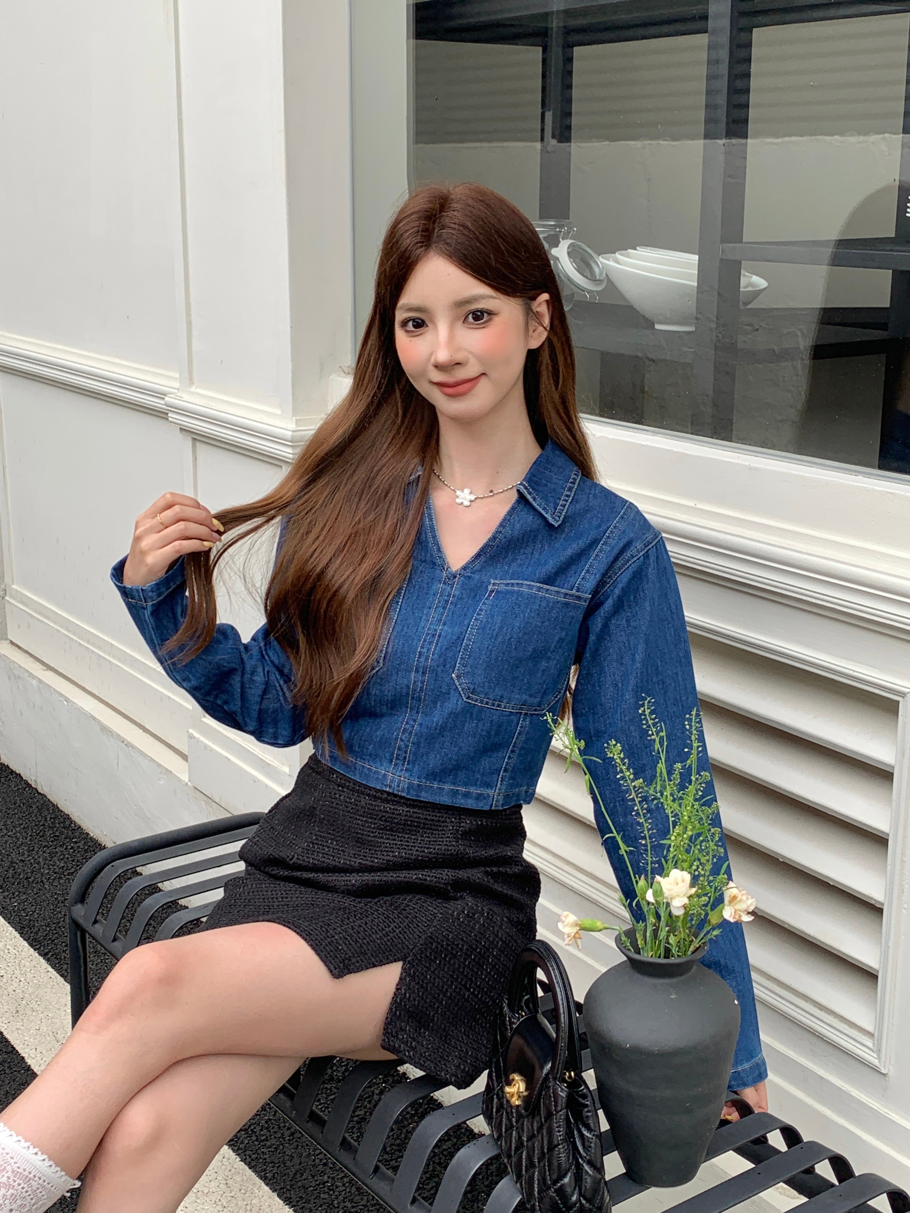 Givony Denim Top