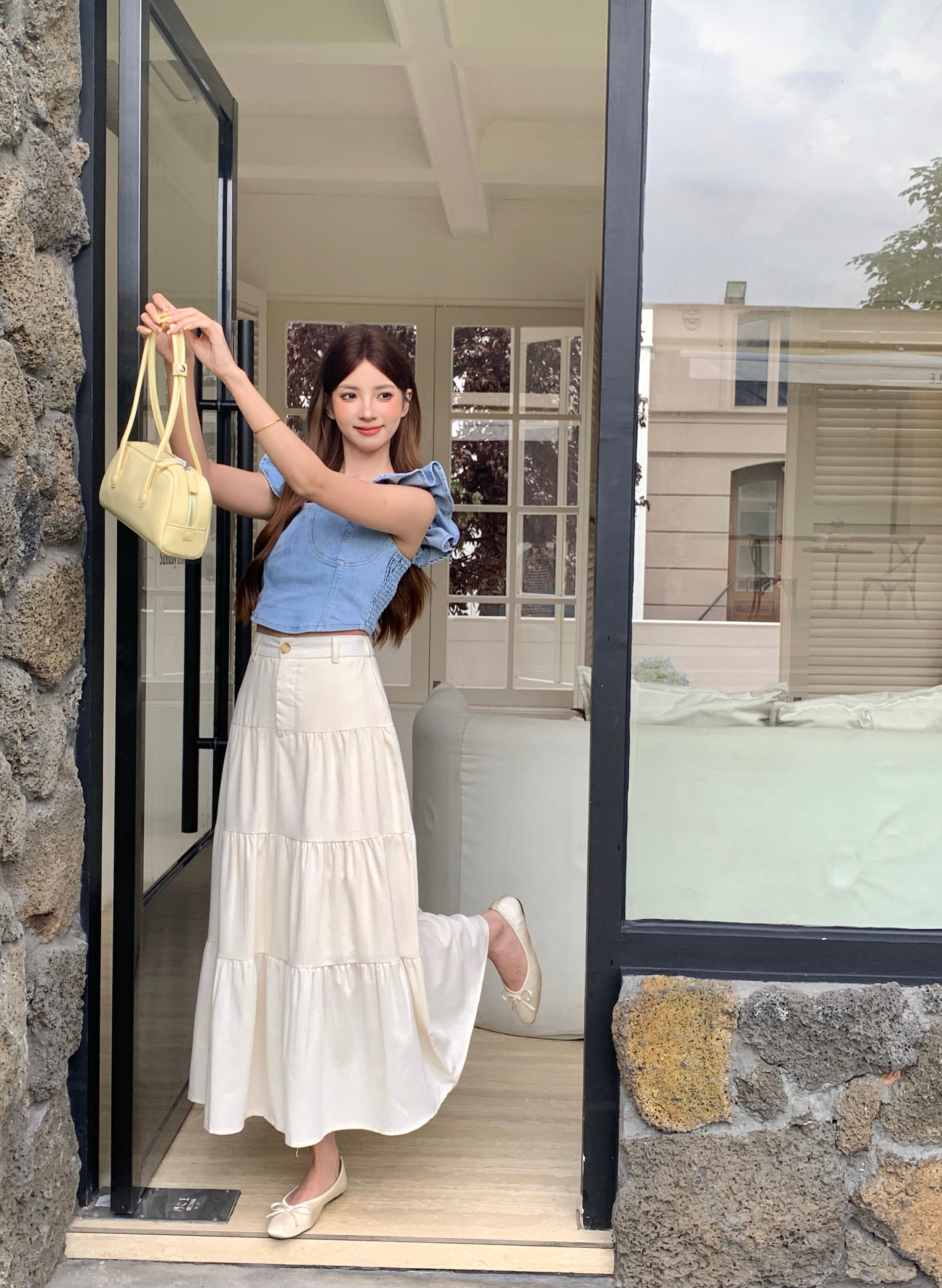 Nahida Denim Top