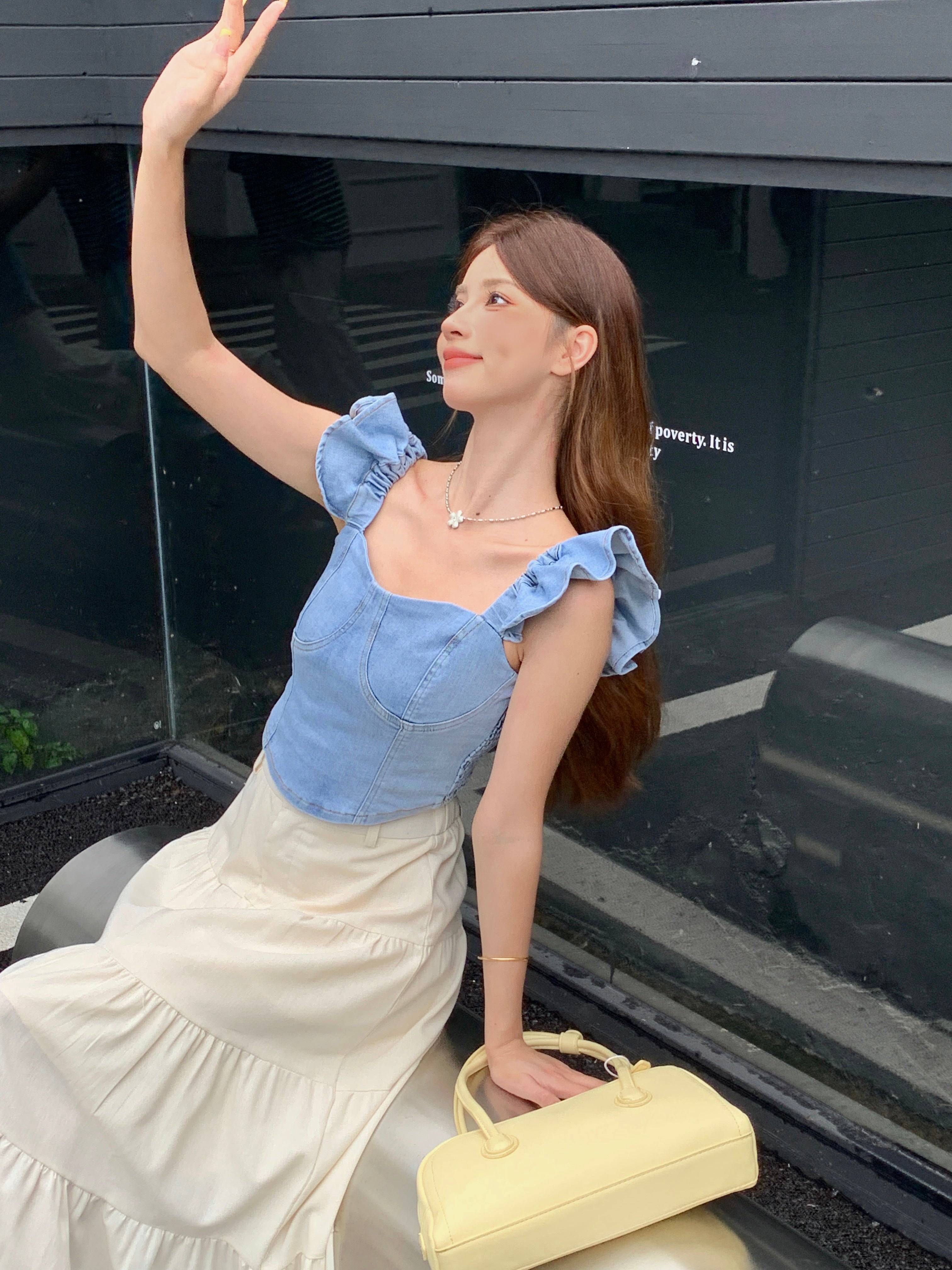 Nahida Denim Top