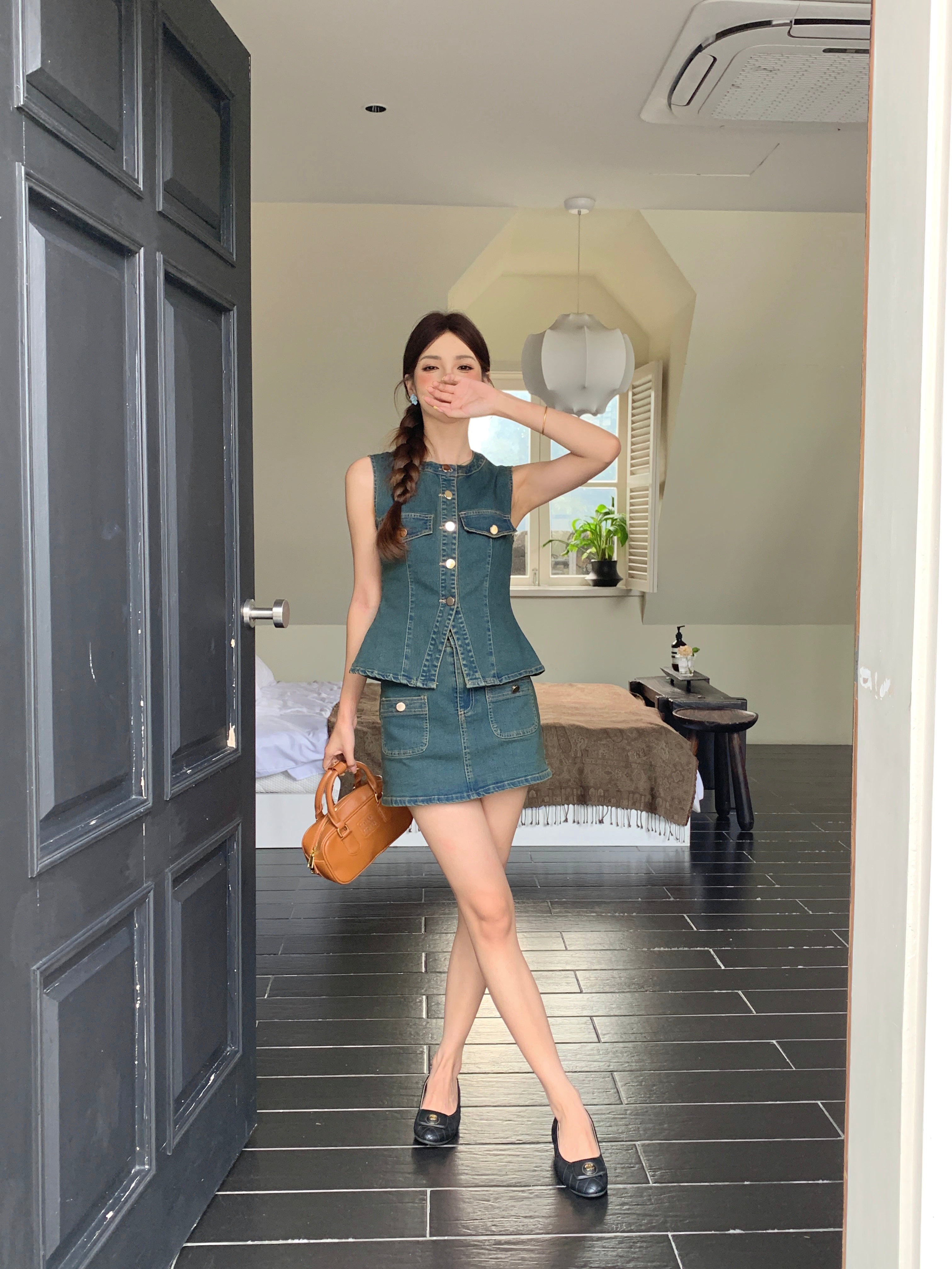 Auborna Denim Top