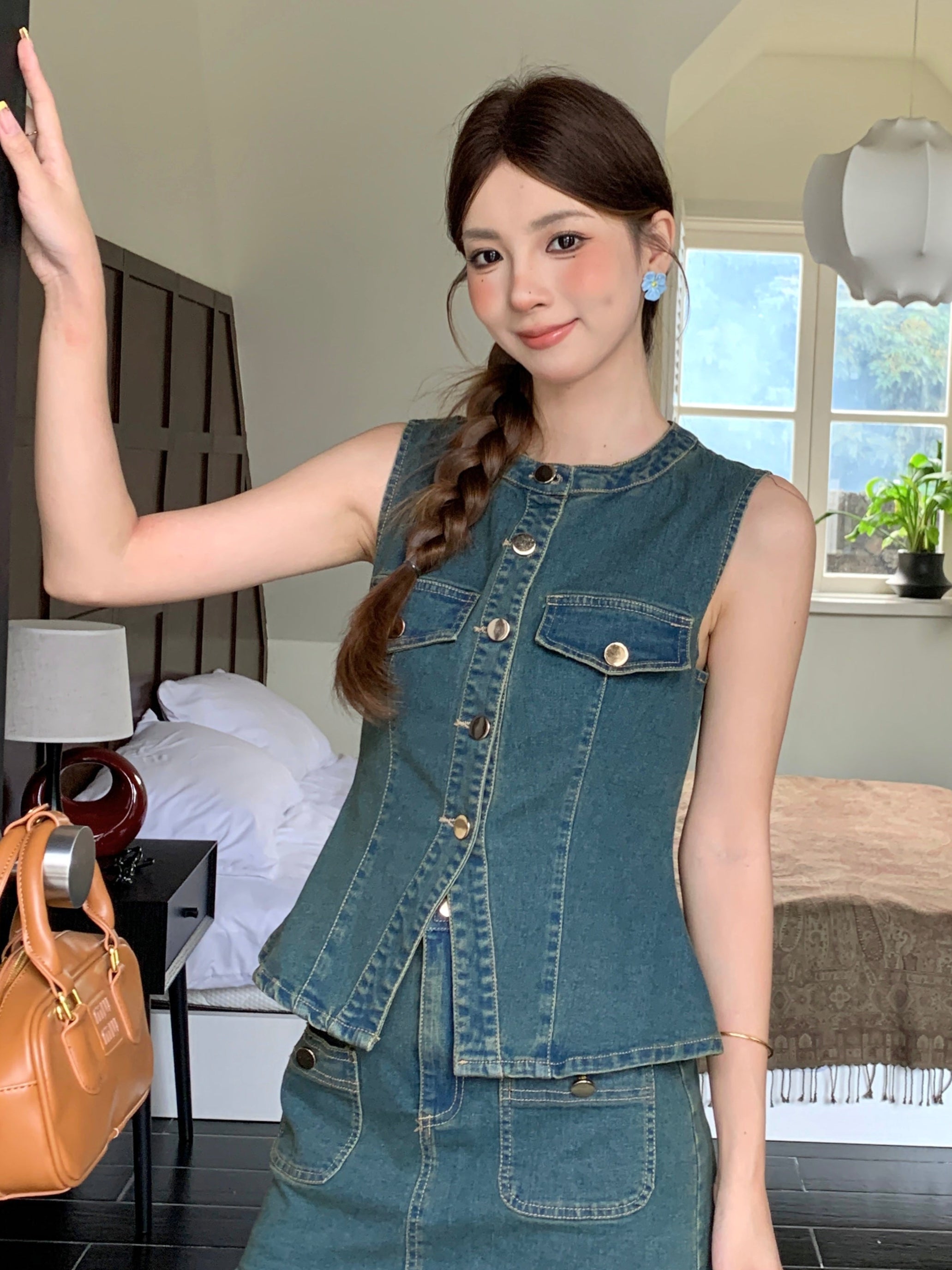 Auborna Denim Top
