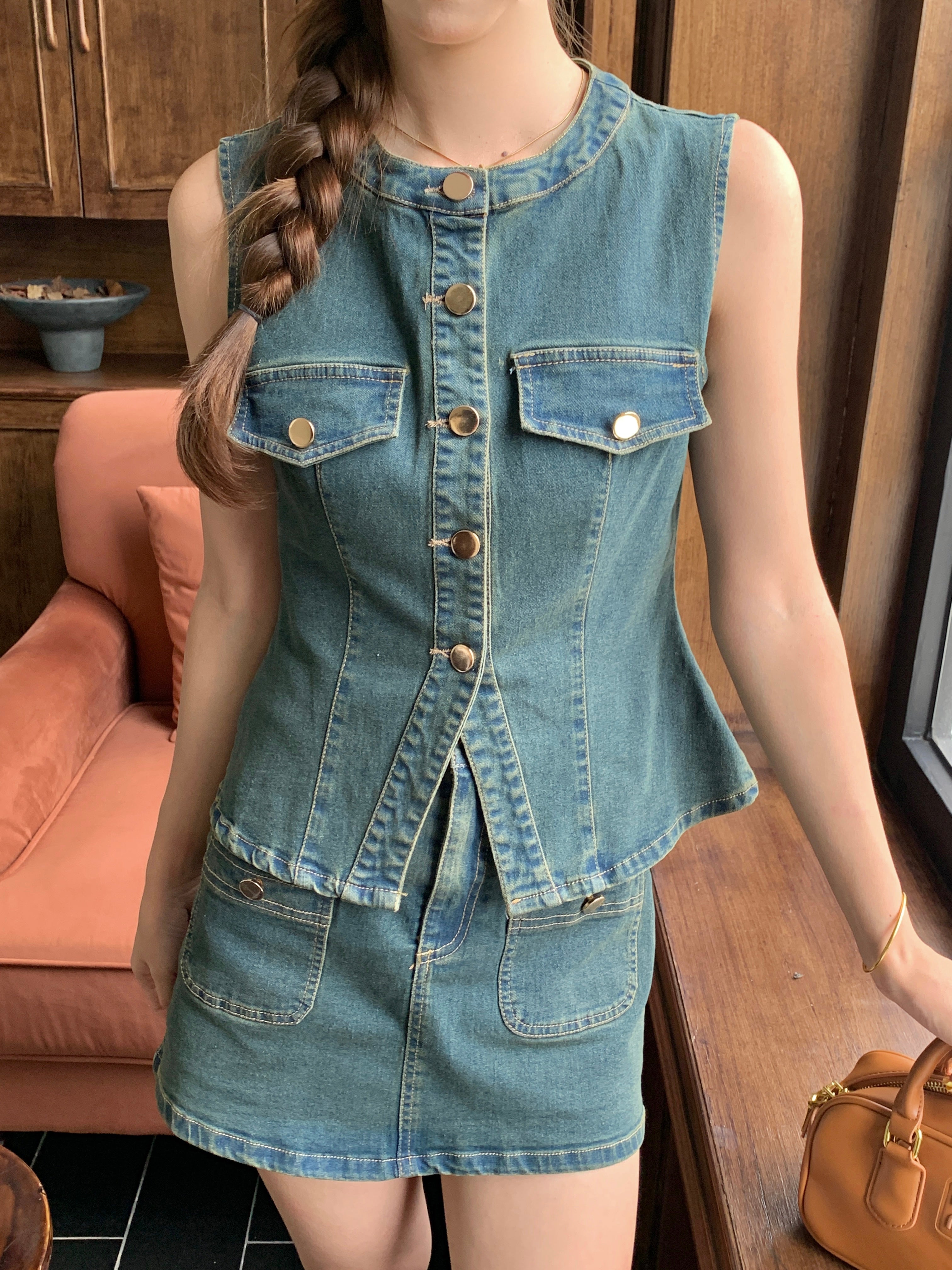 Auborna Denim Top