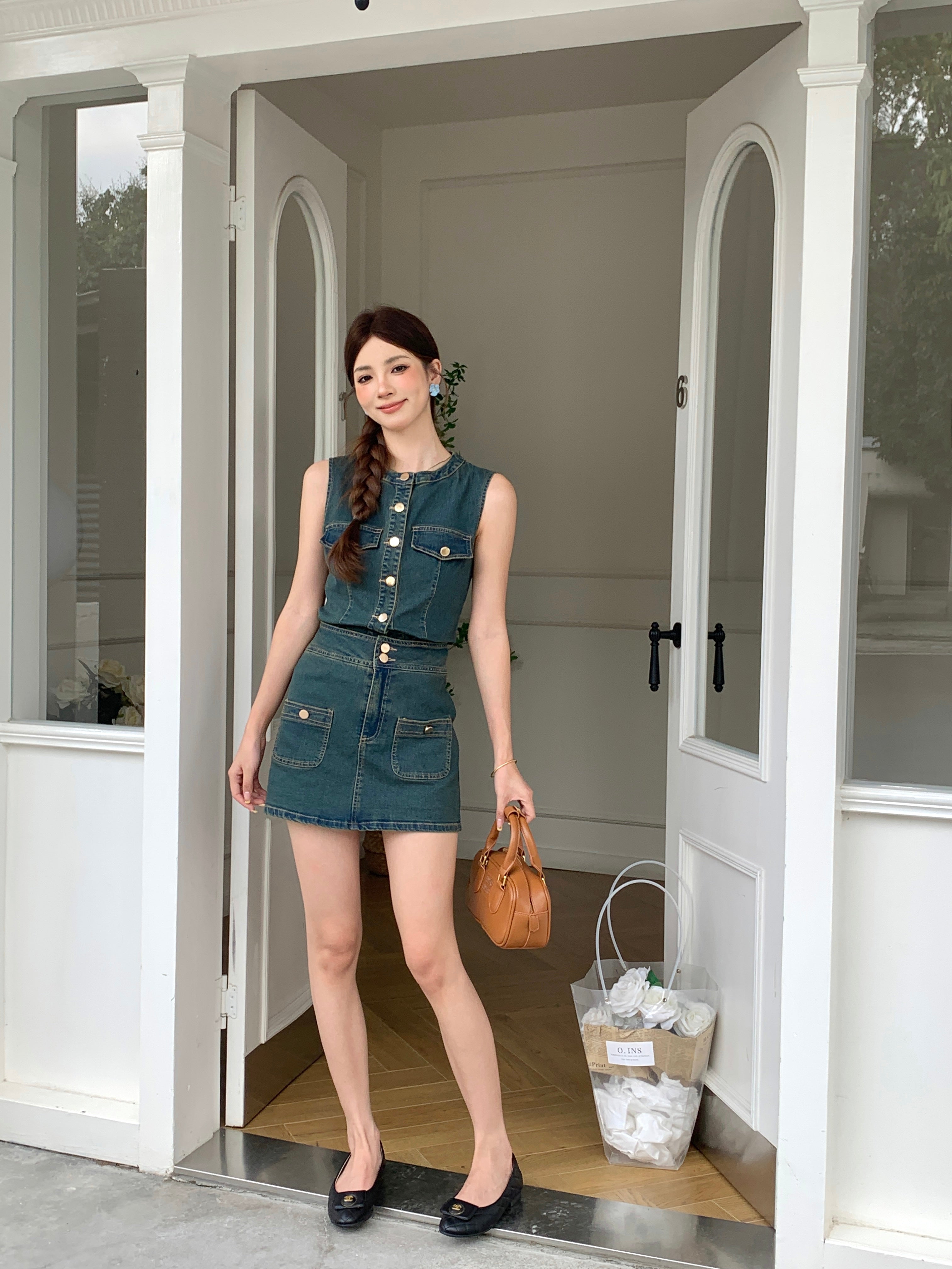 Auborna Denim Top
