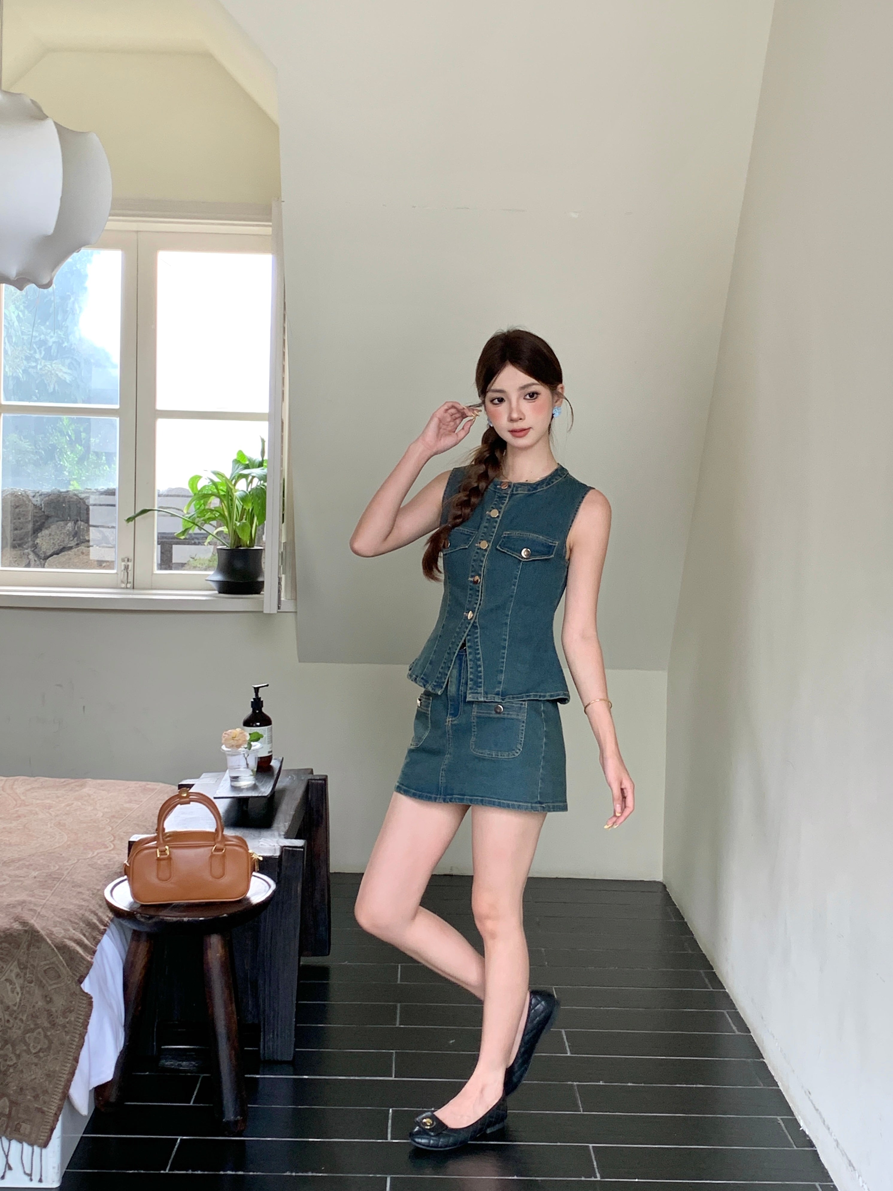 Auborna Denim Top