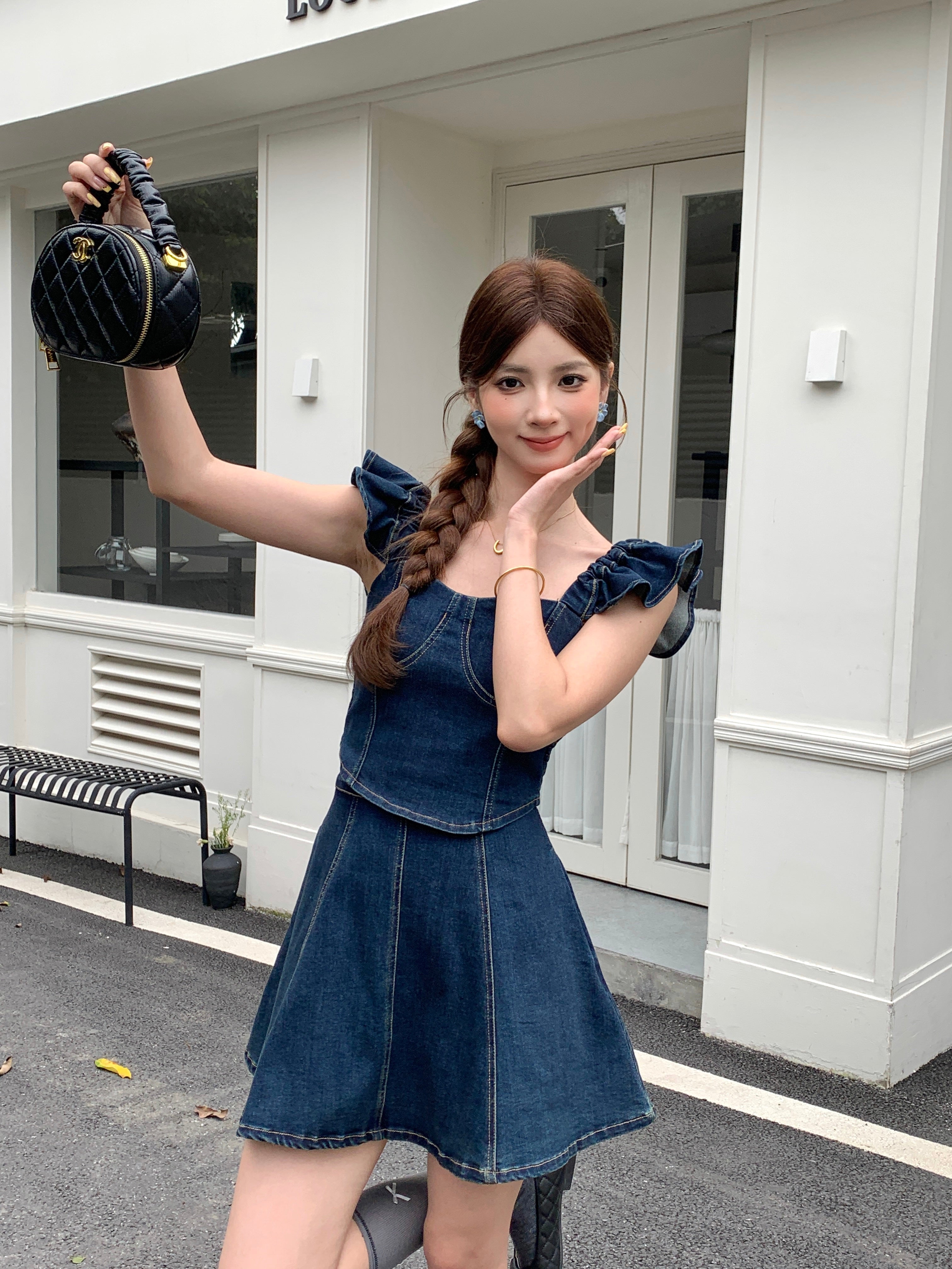 Nahida Denim Top