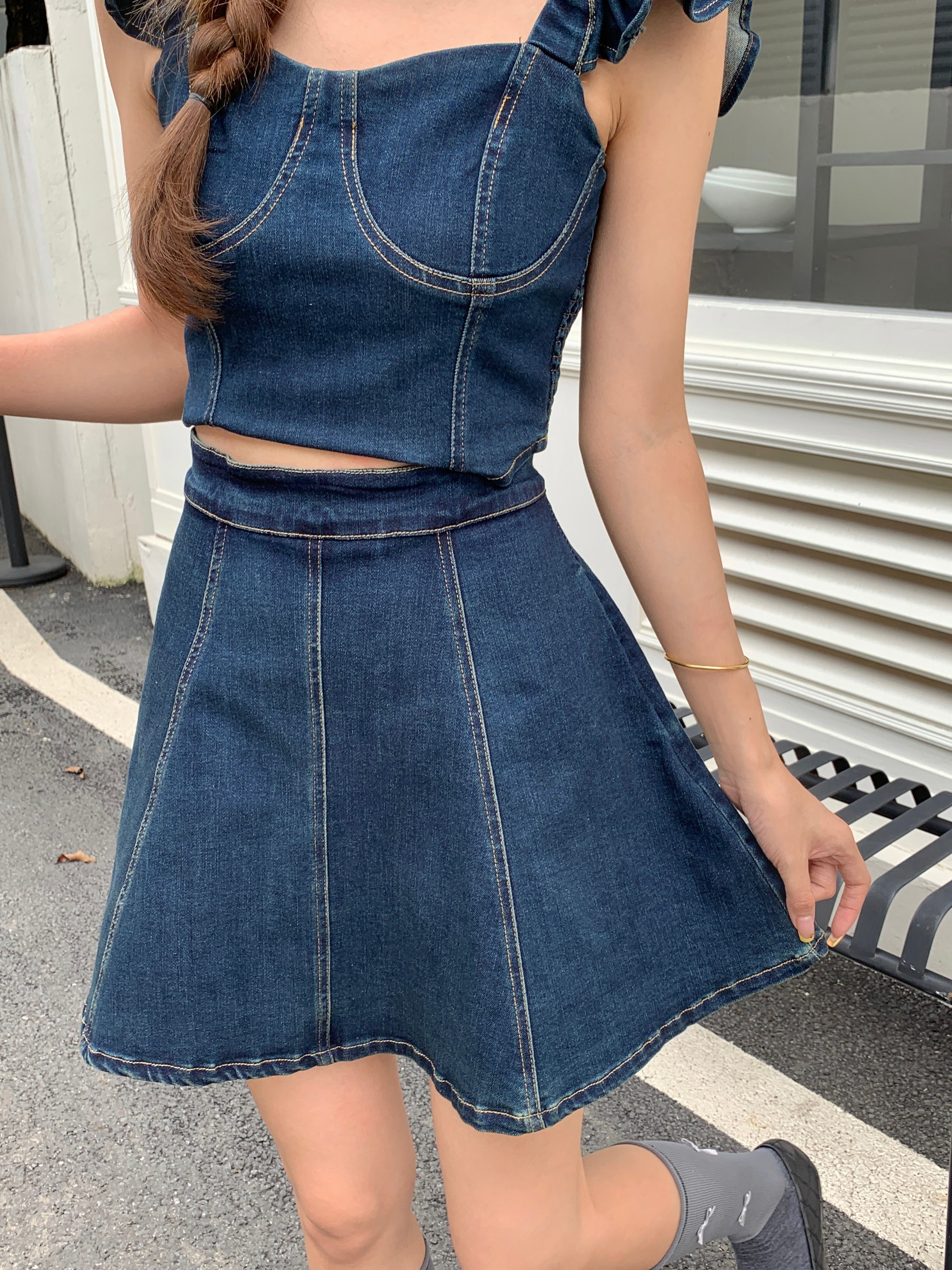 Nahida Denim Top