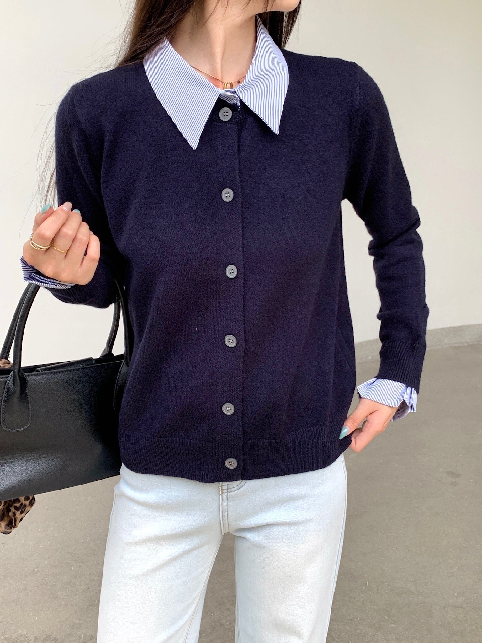 Yuttami Mock Layered Cardigan