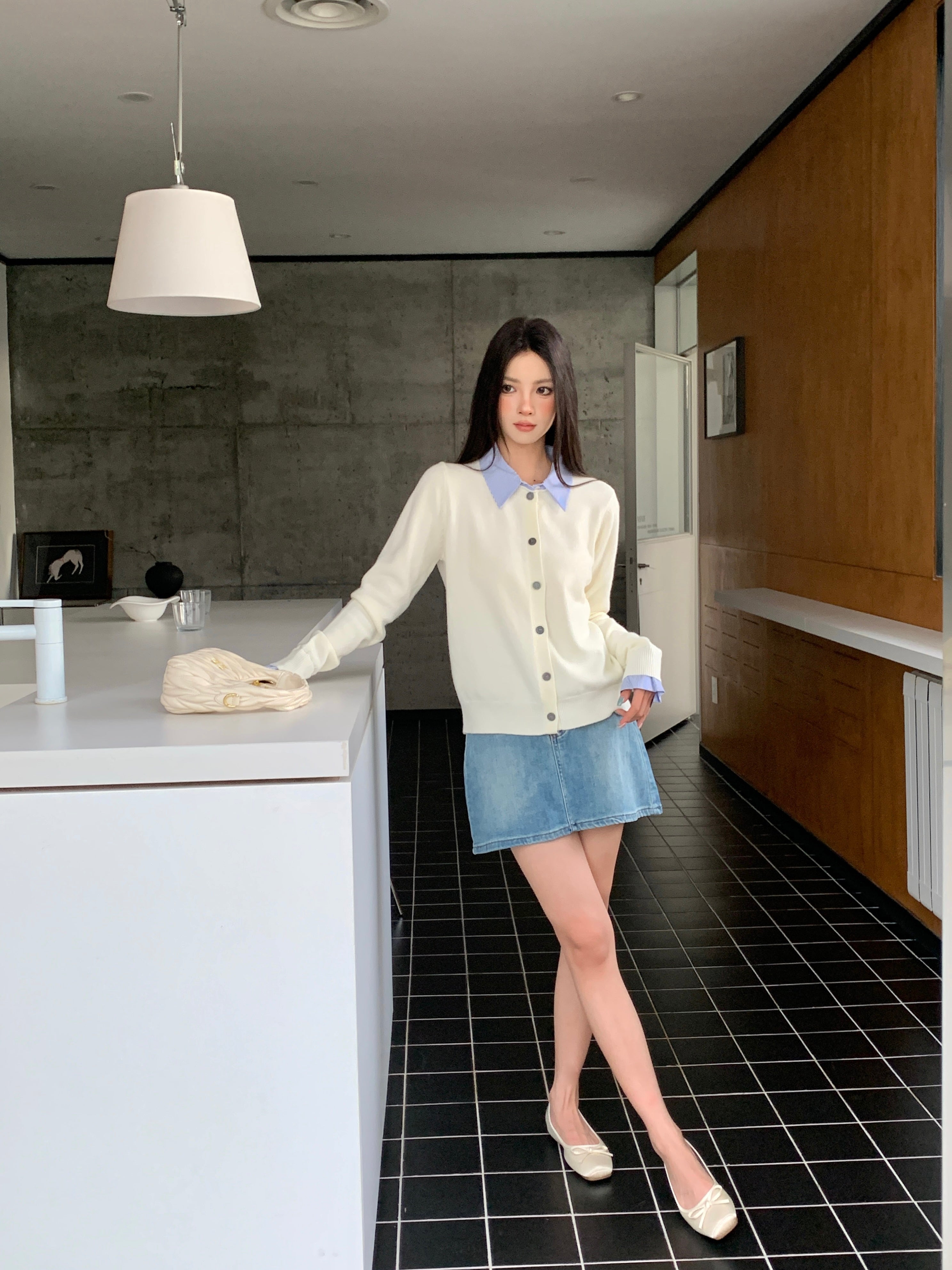 Yuttami Mock Layered Cardigan