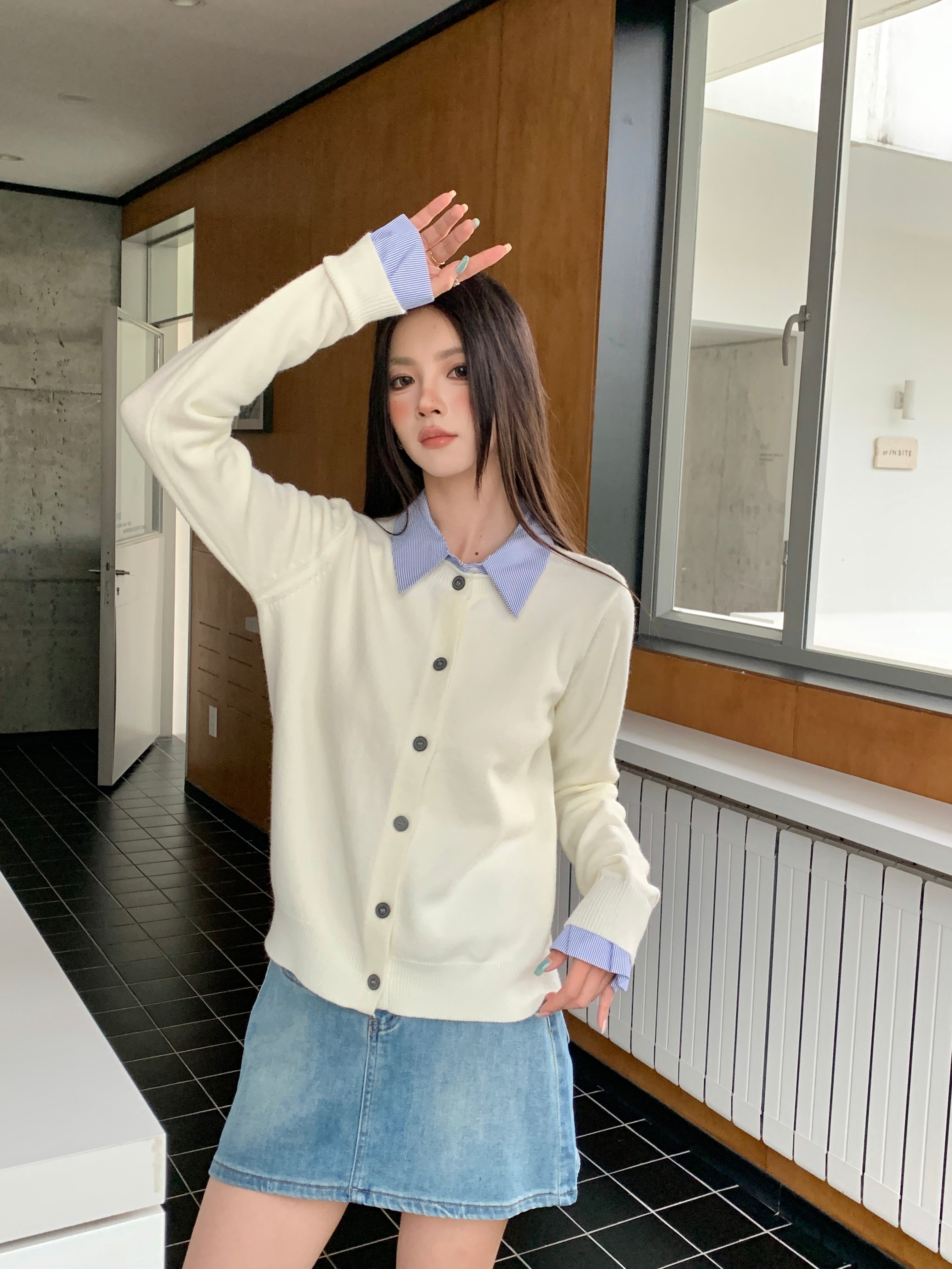 Yuttami Mock Layered Cardigan