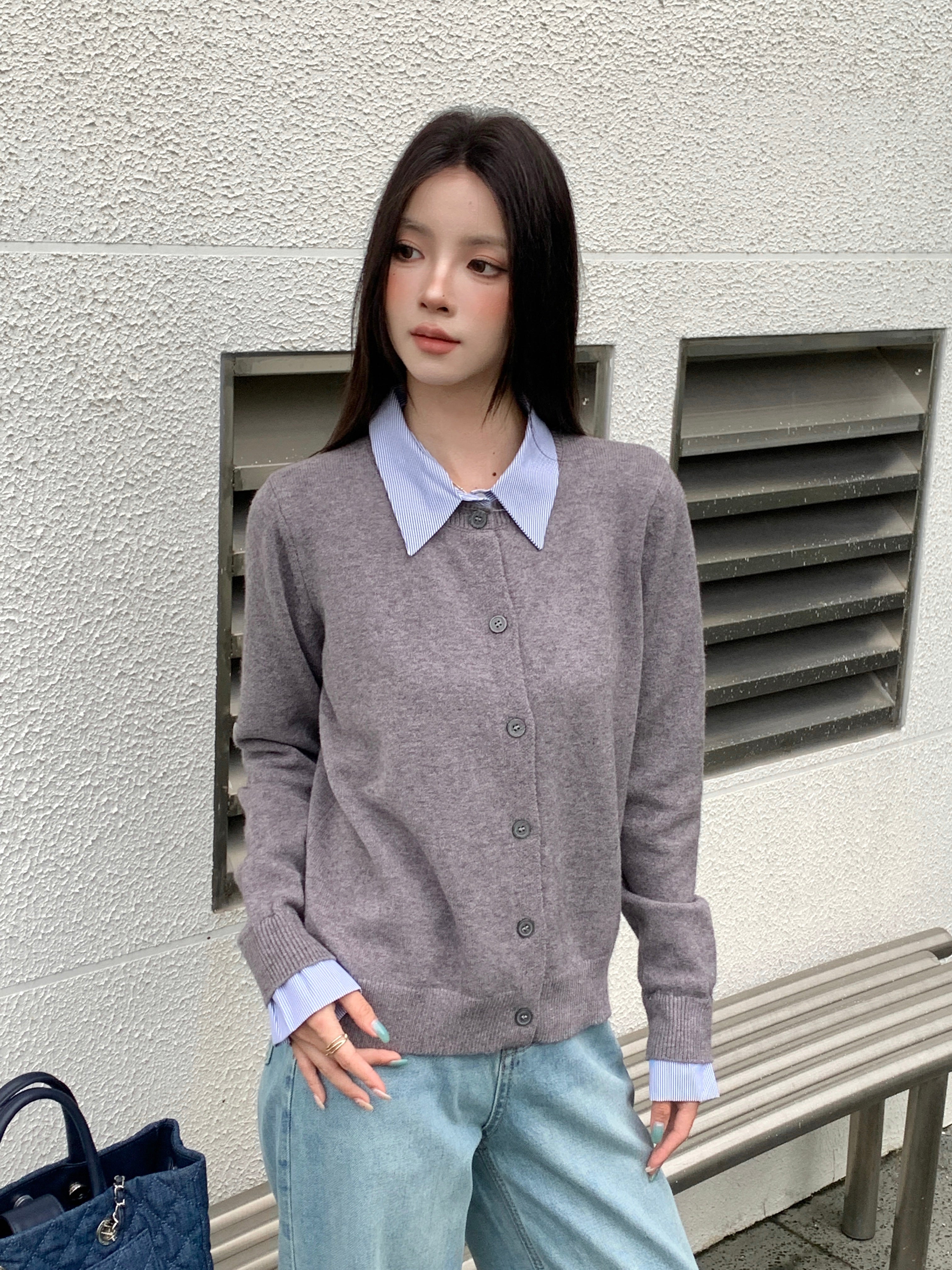 Yuttami Mock Layered Cardigan