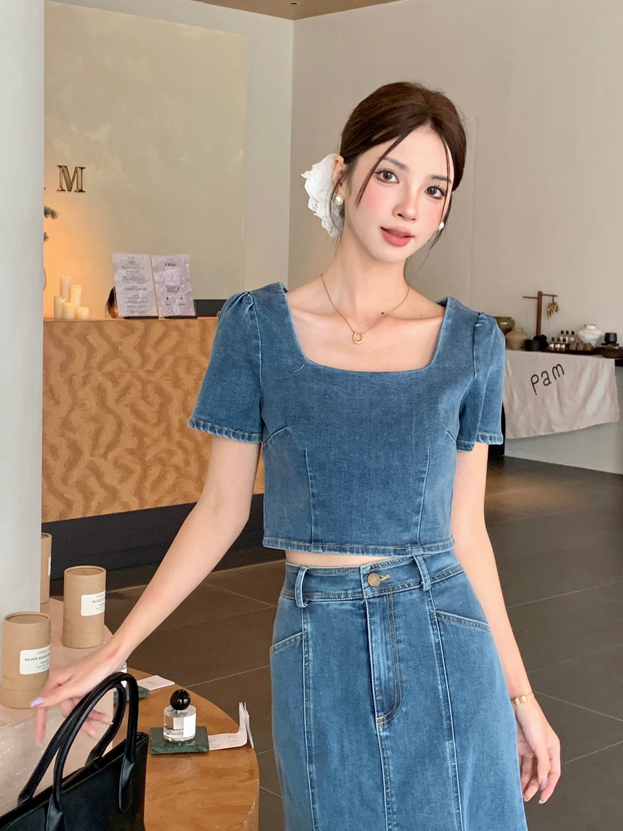 Seori Denim Top