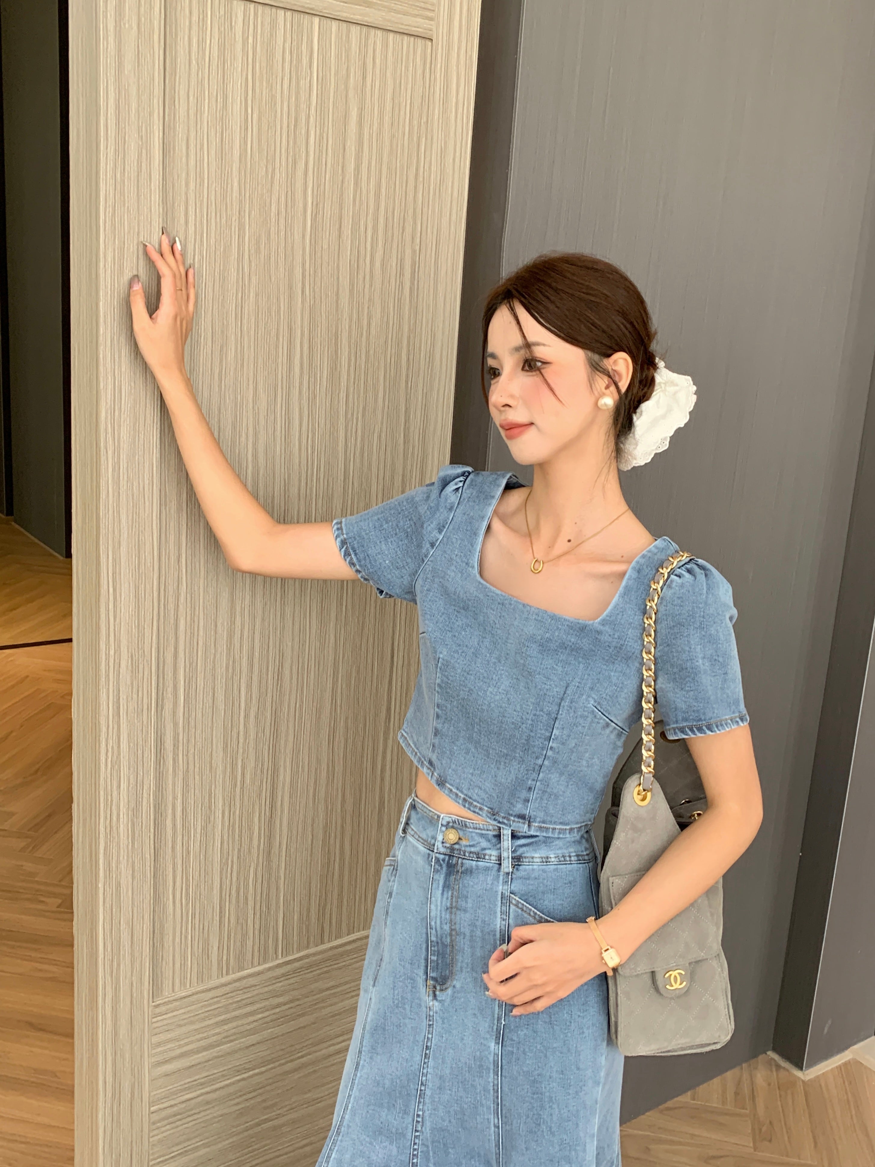 Seori Denim Top (Defect)
