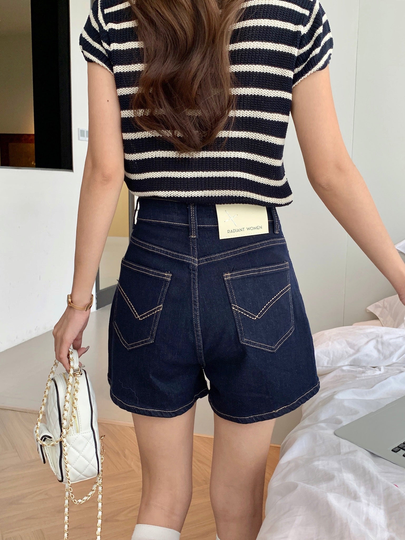Marine Denim Shorts