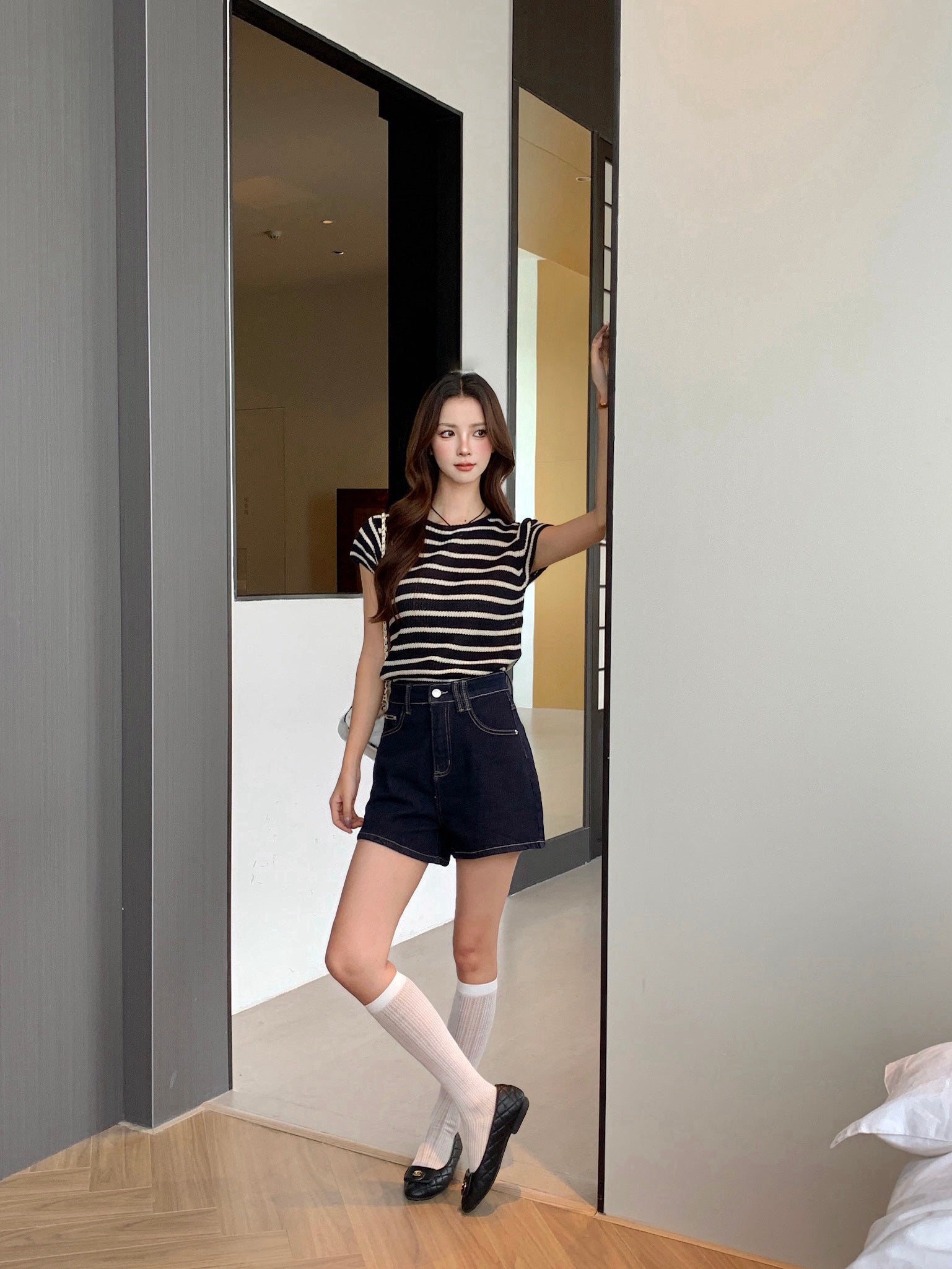 Marine Denim Shorts