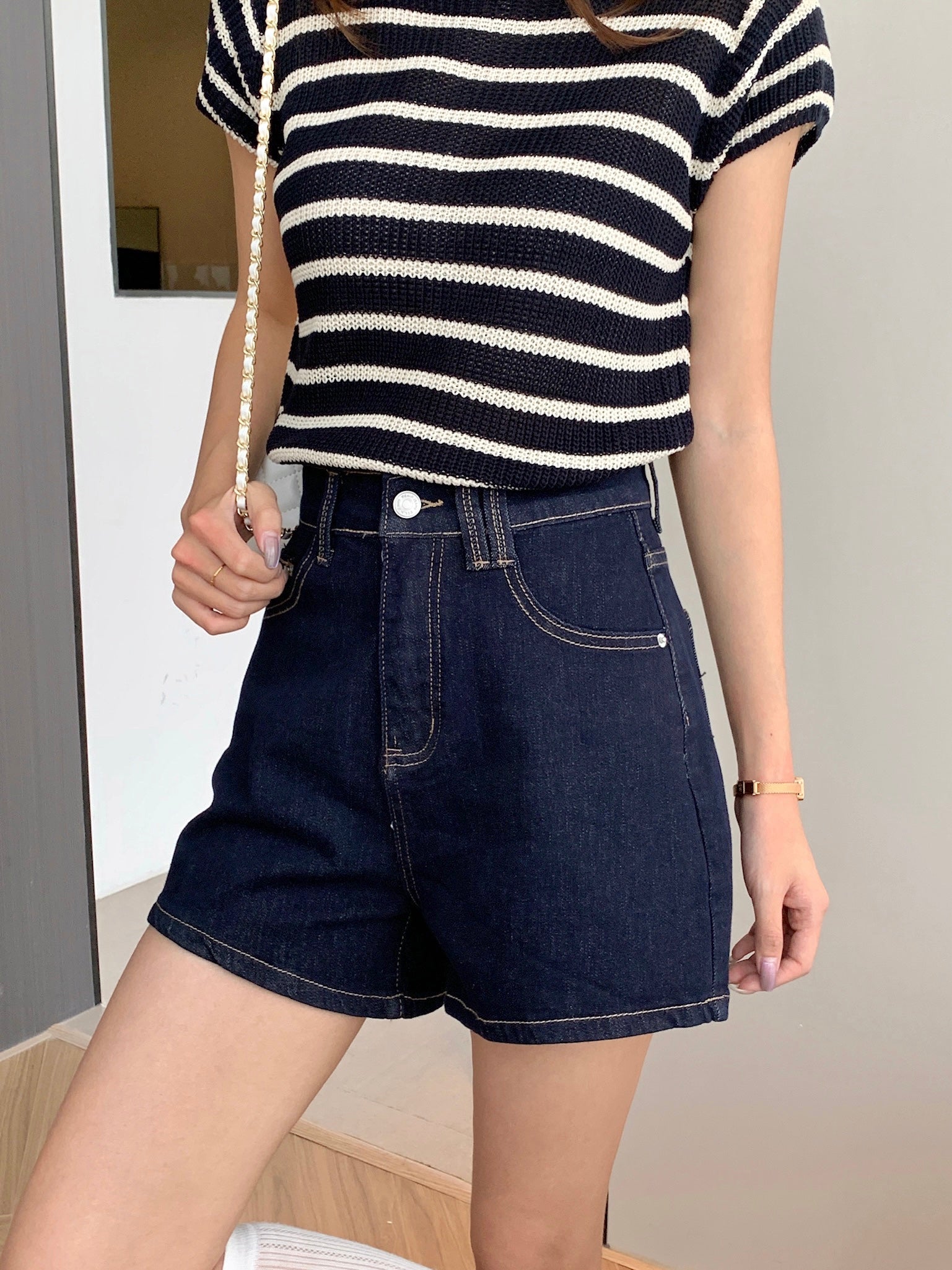 Marine Denim Shorts