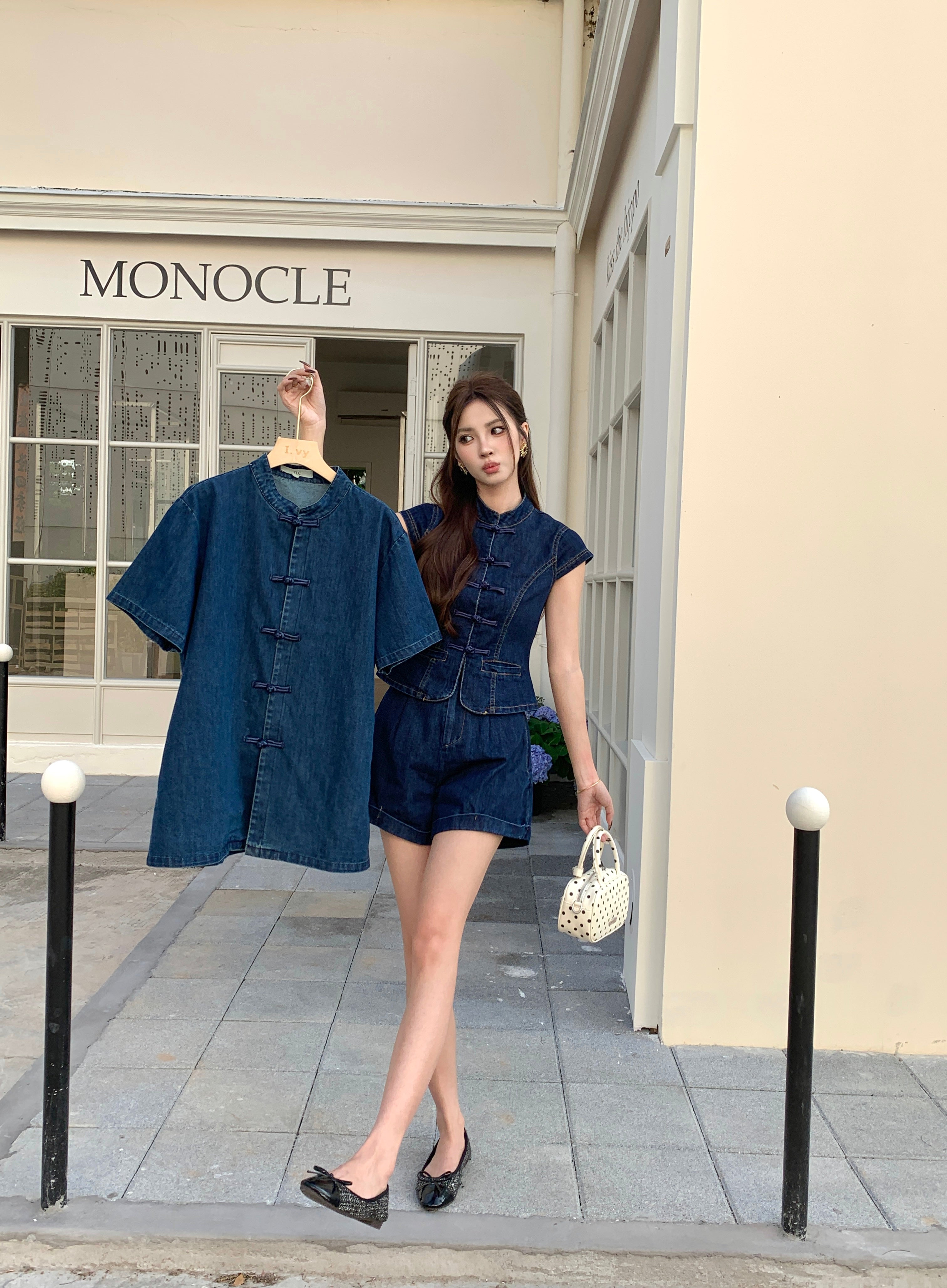 Ronal Denim Cheongsam Shirt