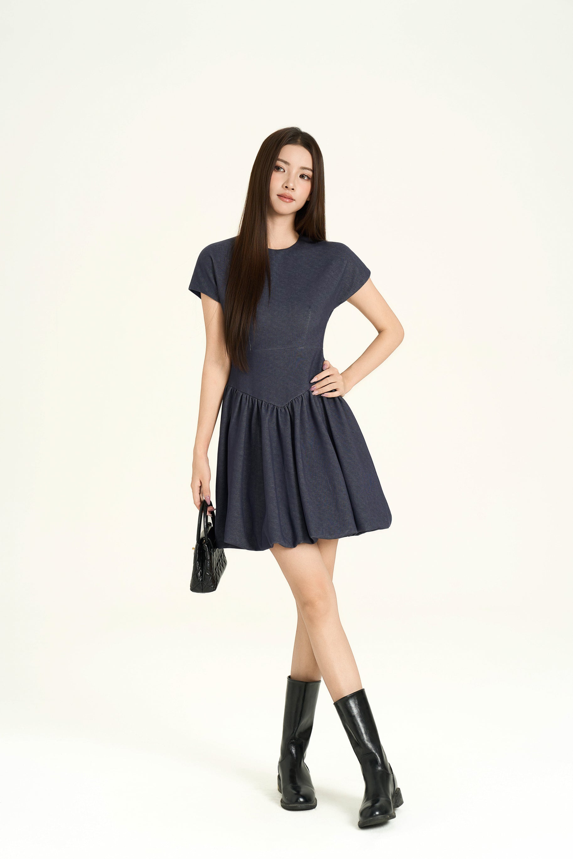 Hattie Balloon Denim Dress