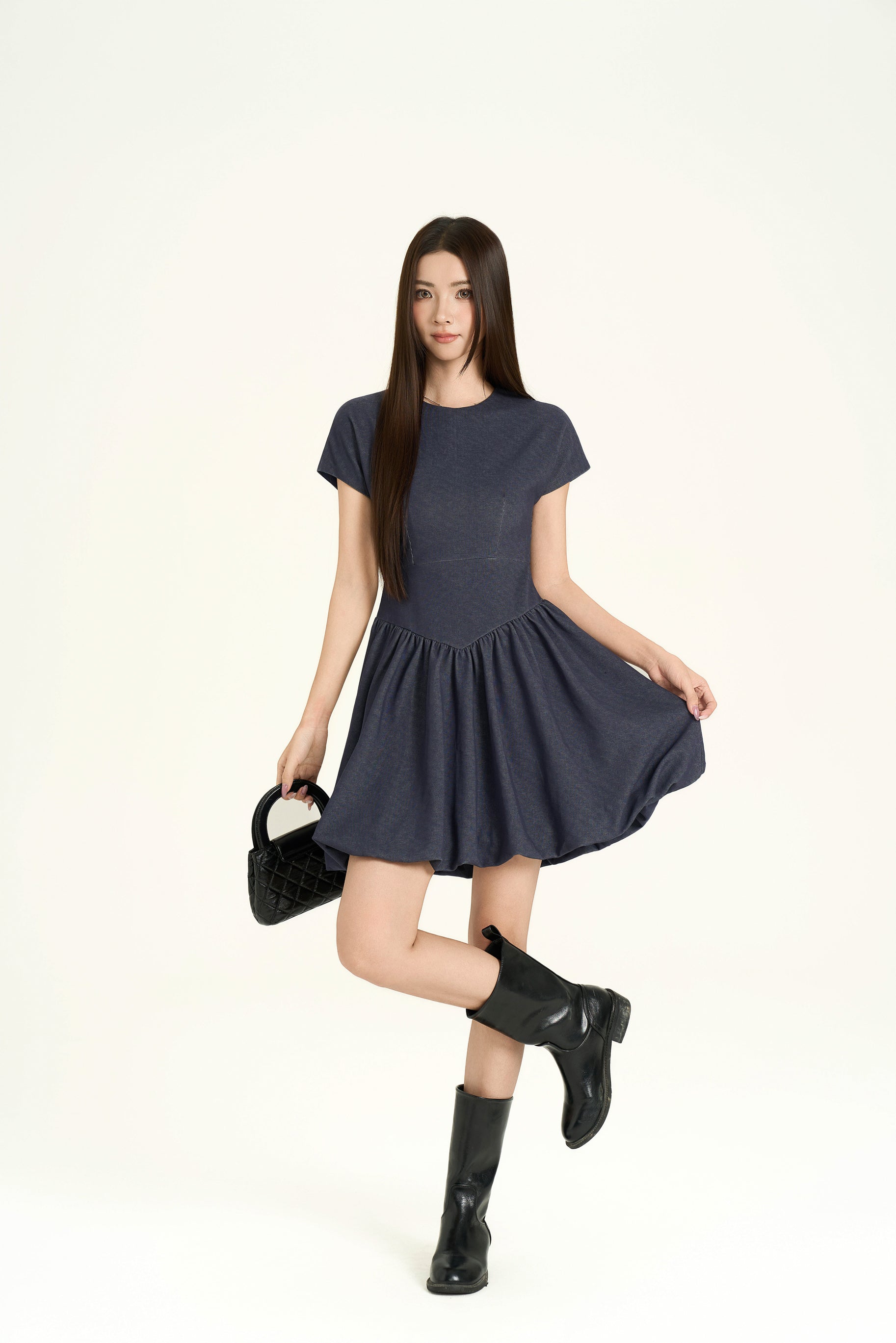Hattie Balloon Denim Dress