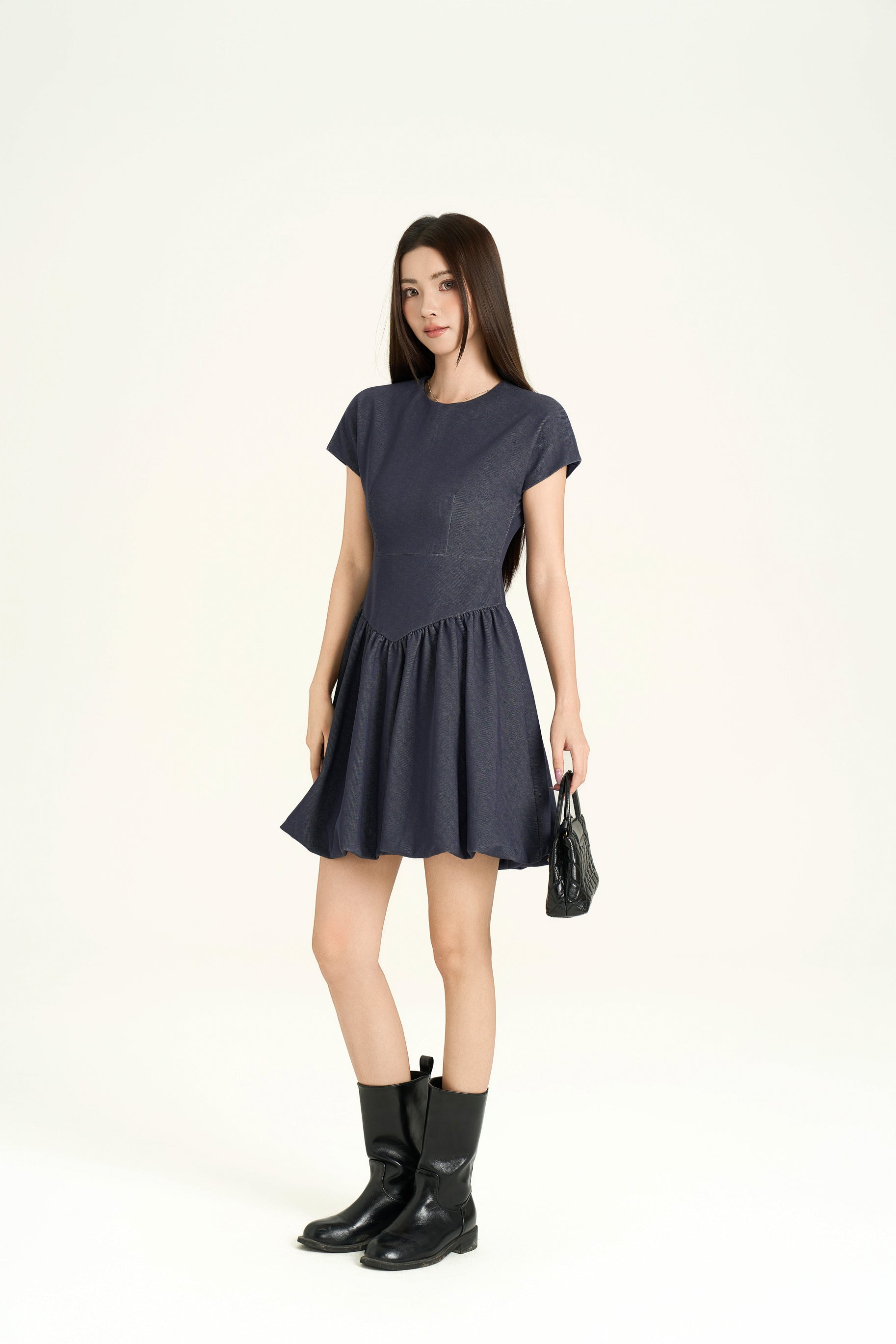 Hattie Balloon Denim Dress