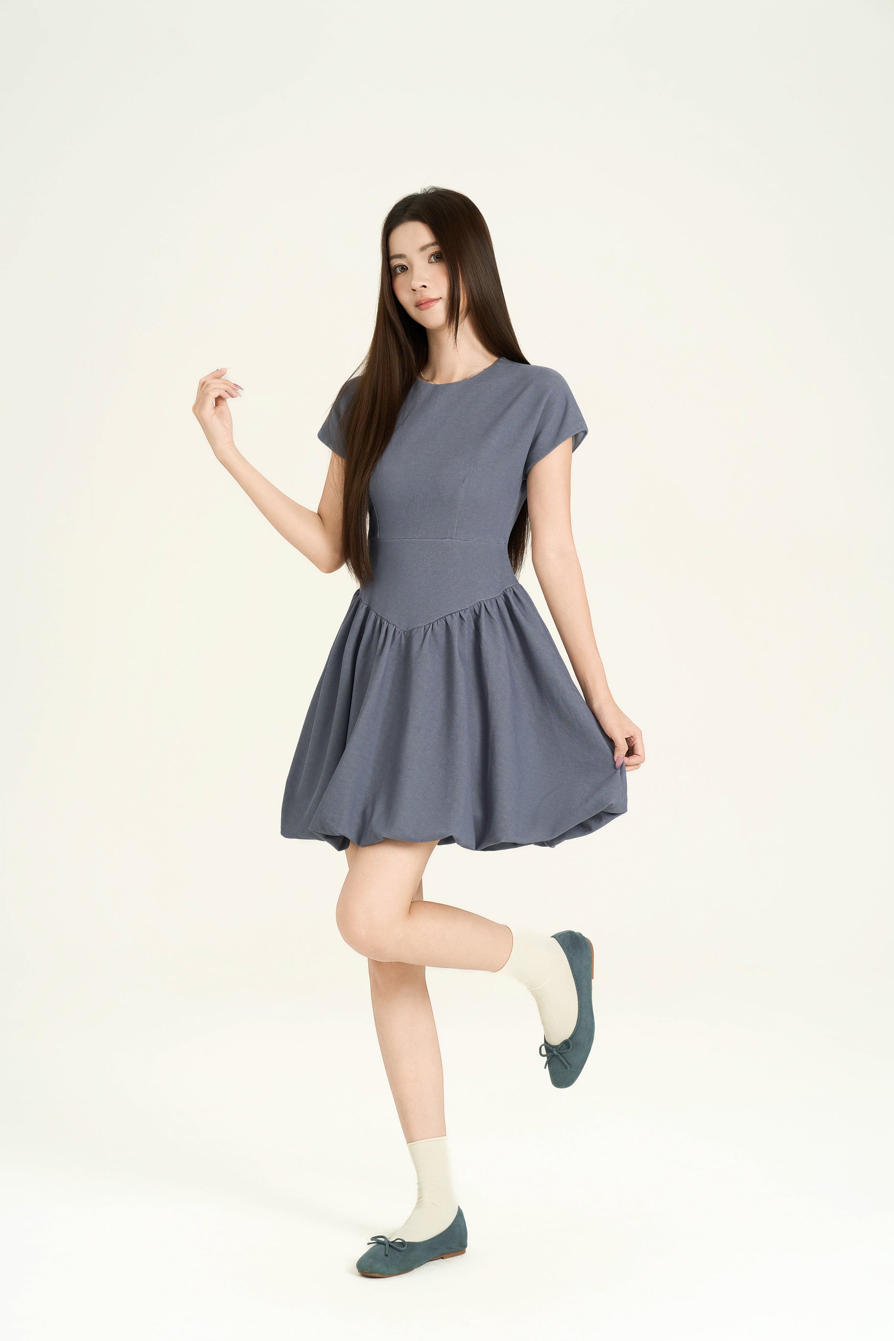 Hattie Balloon Denim Dress