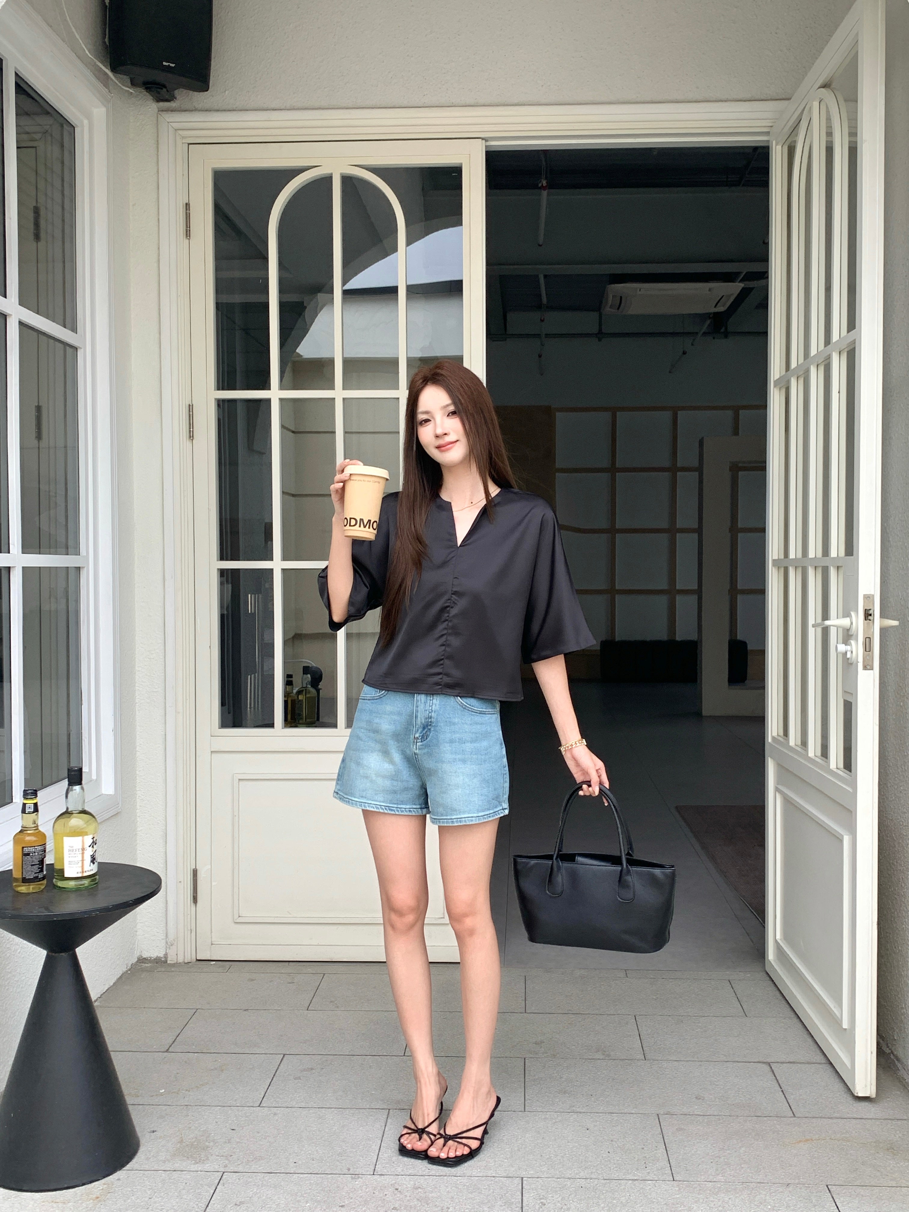 Marine Denim Shorts