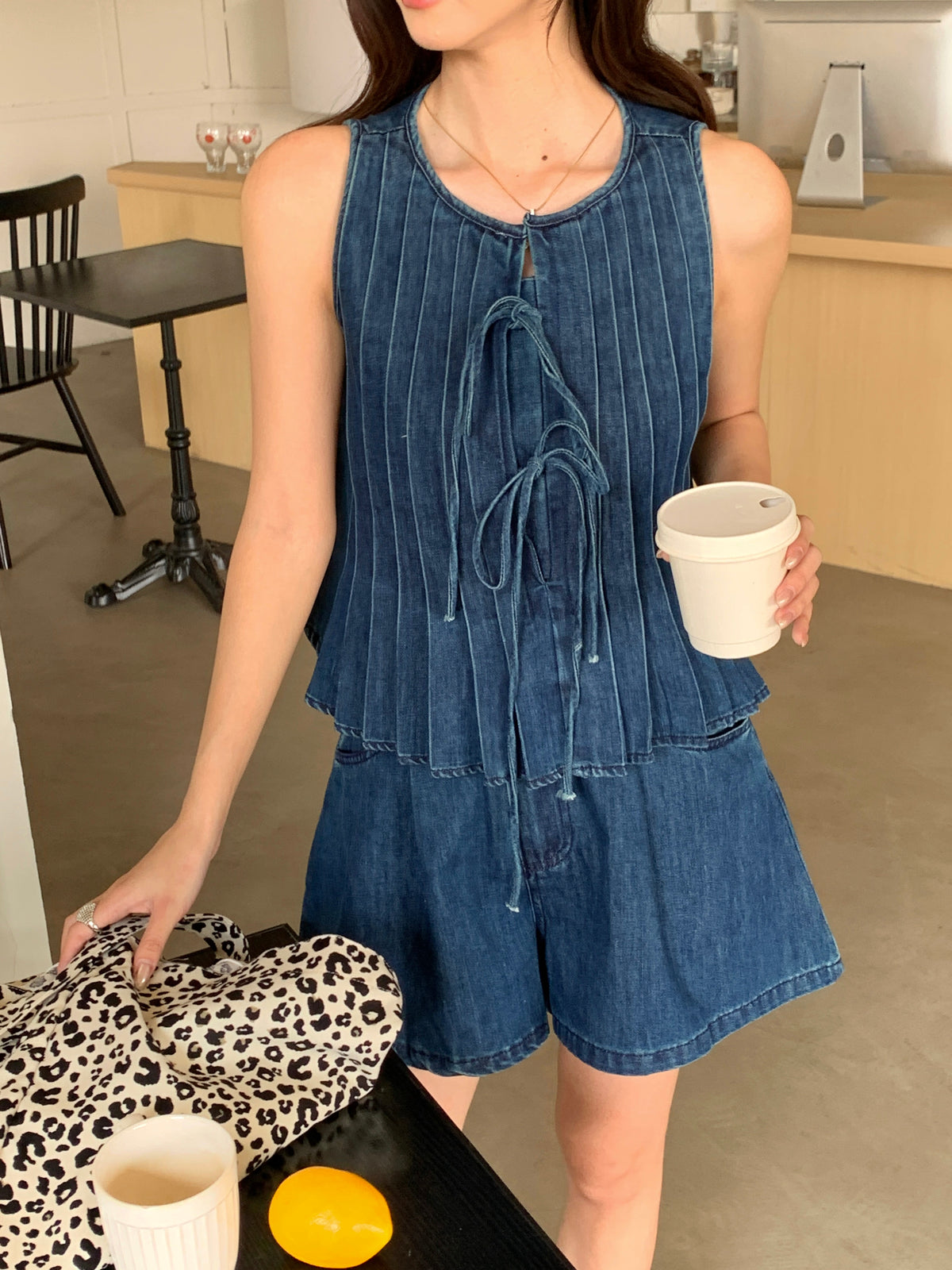 Roulette Denim Top