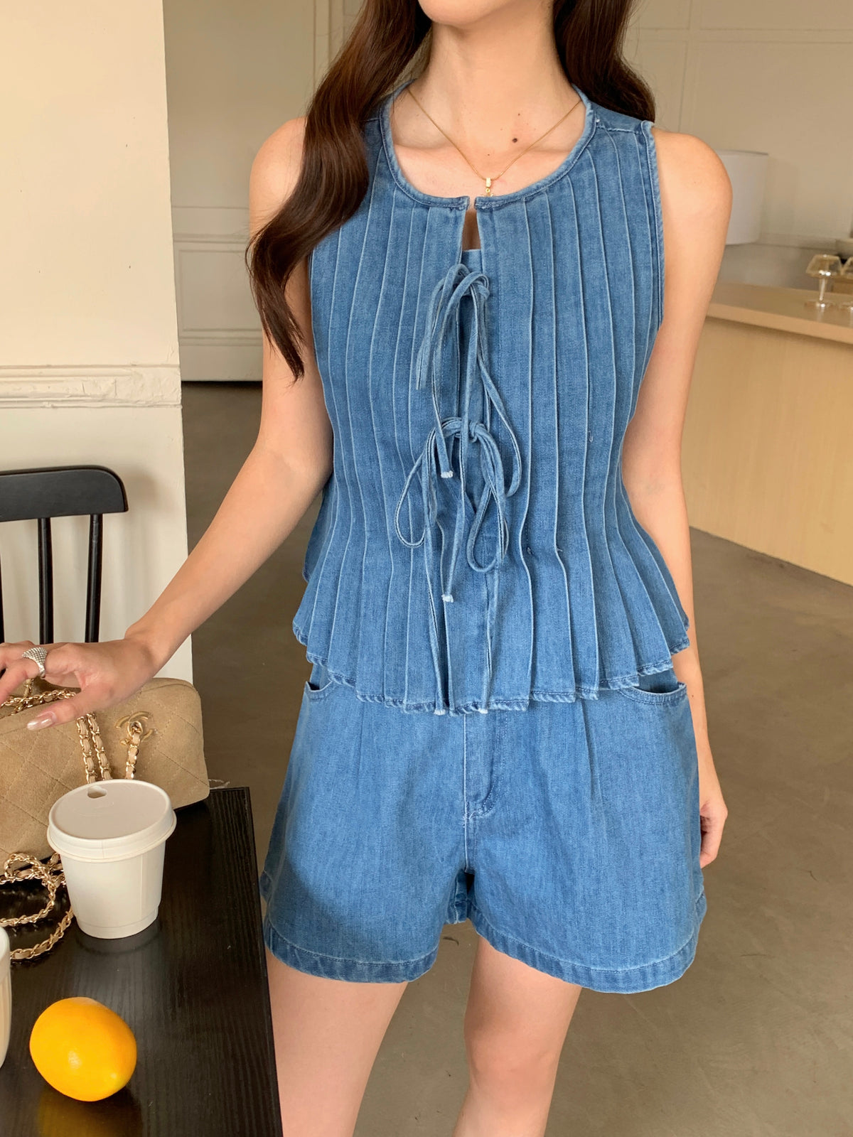Roulette Denim Top