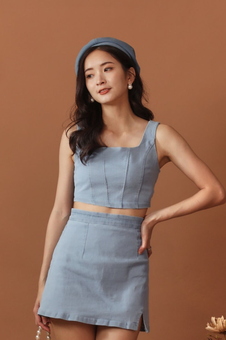 Mica Denim Set Top