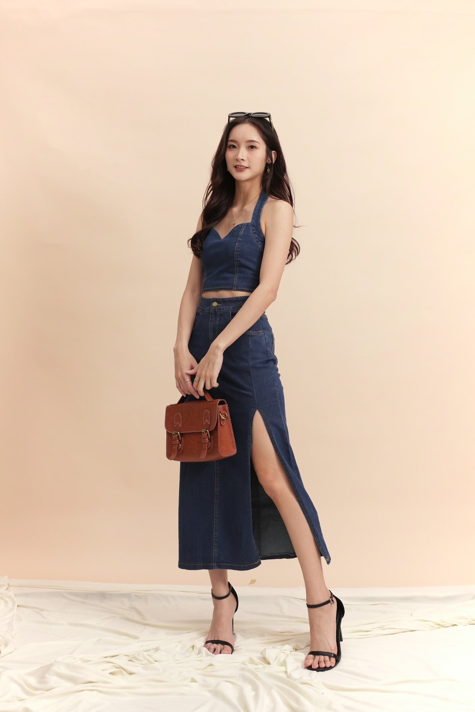 Filix Denim Halter Top
