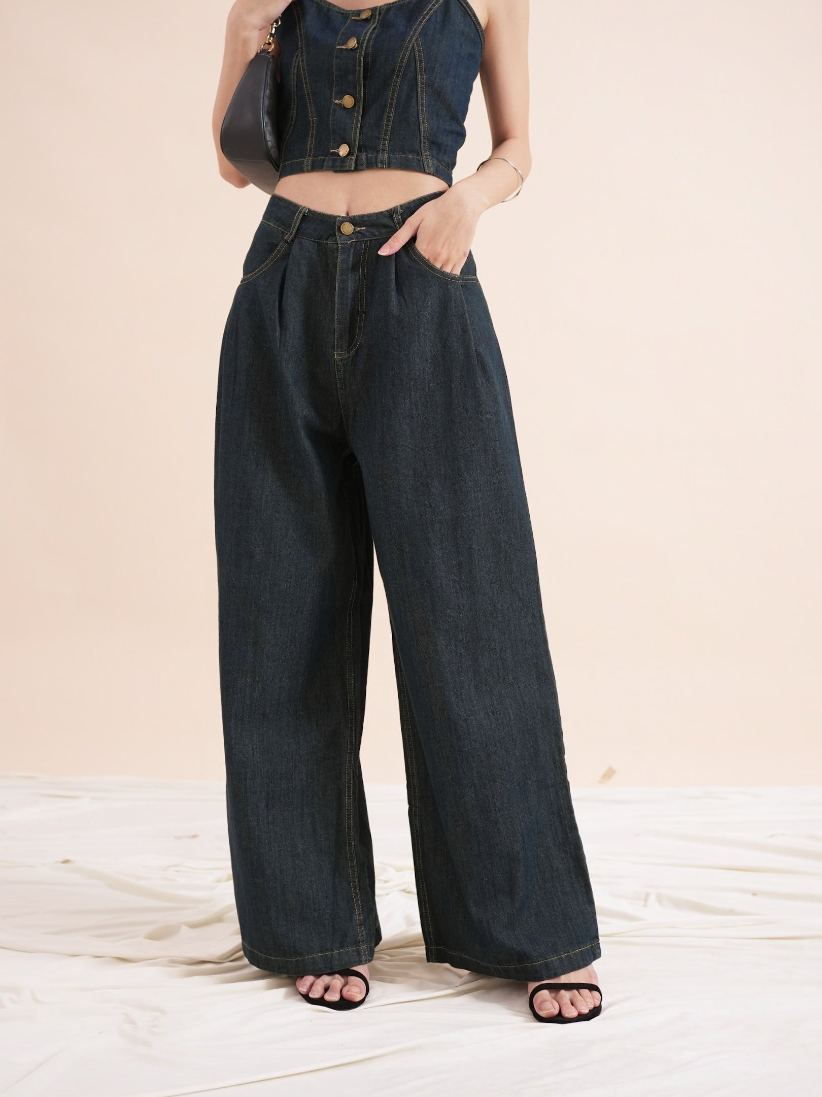 Lamer Camisole Denim Pants