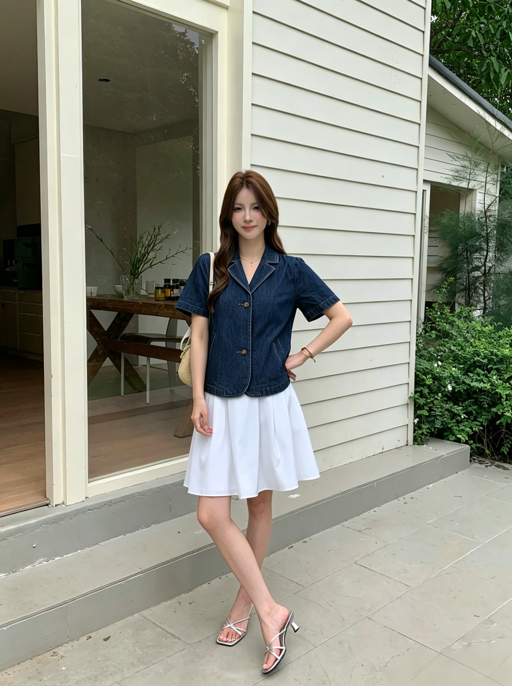 Leslie Denim Top