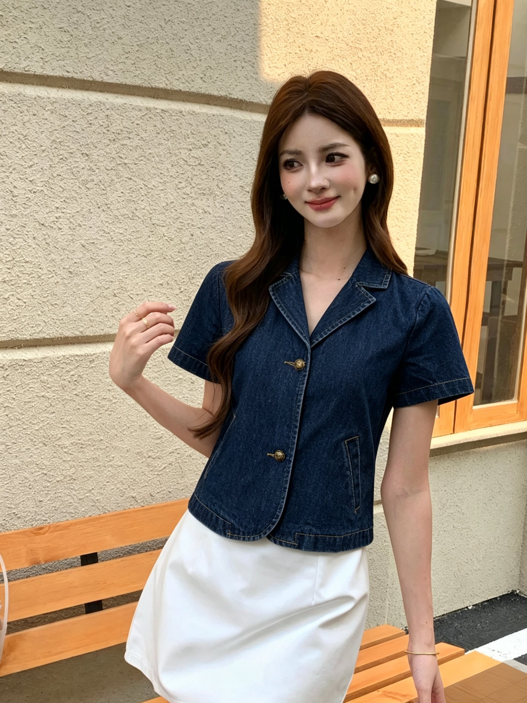 Leslie Denim Top