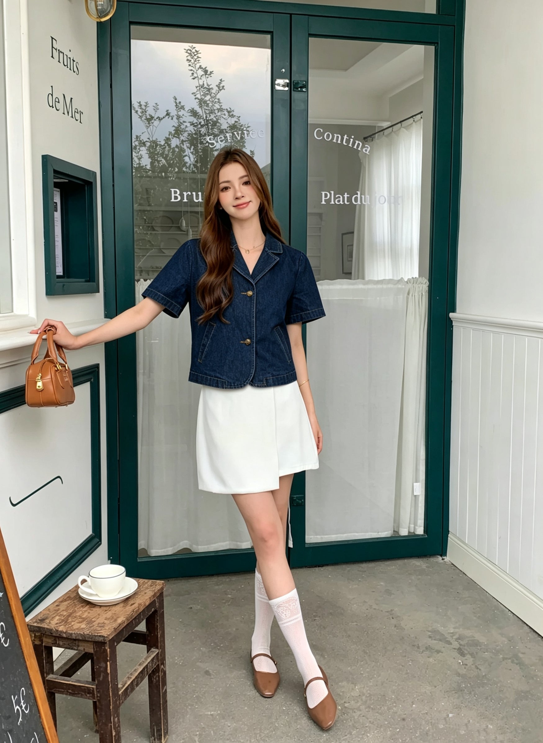 Leslie Denim Top