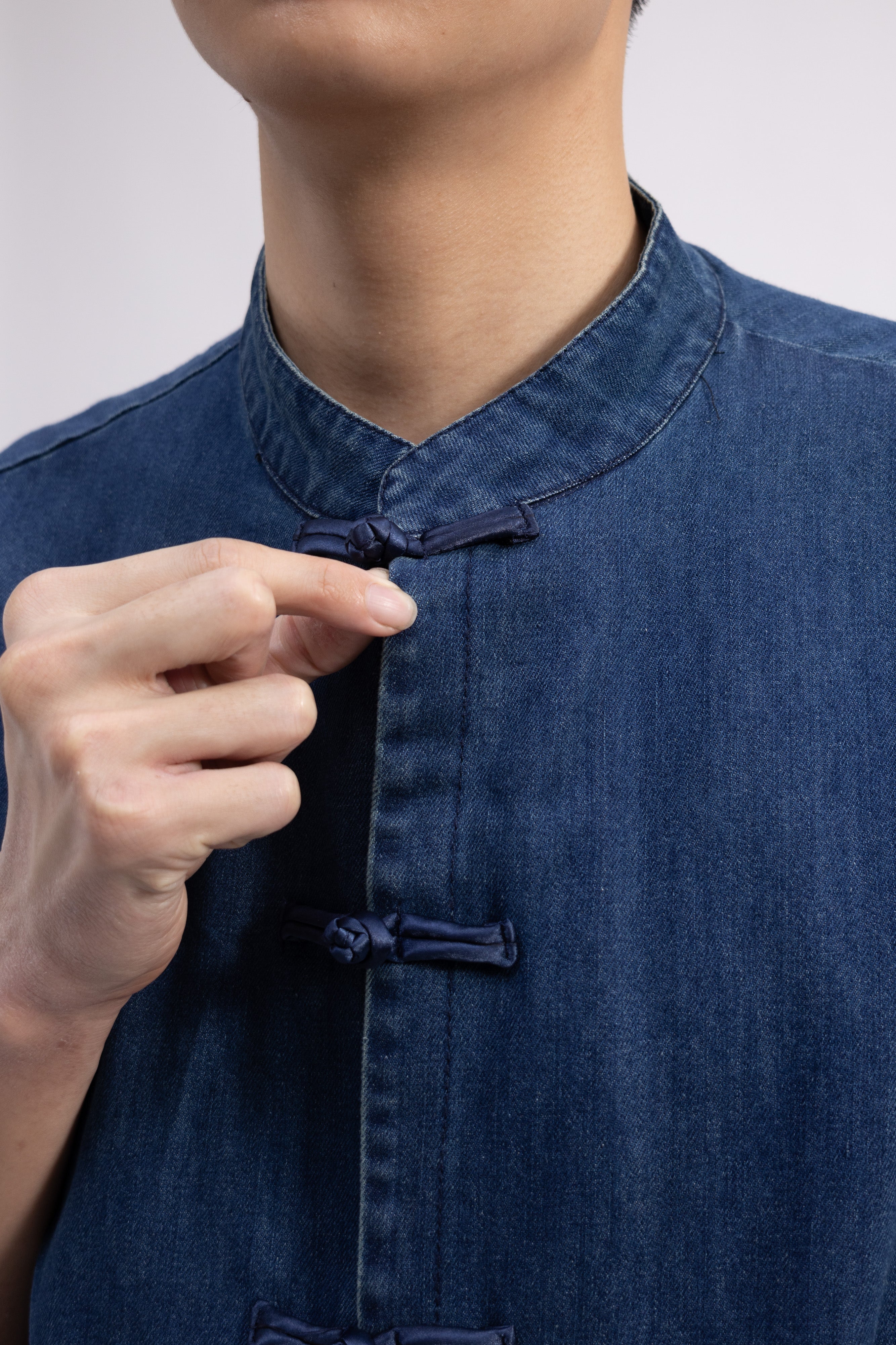 Ronal Denim Cheongsam Shirt