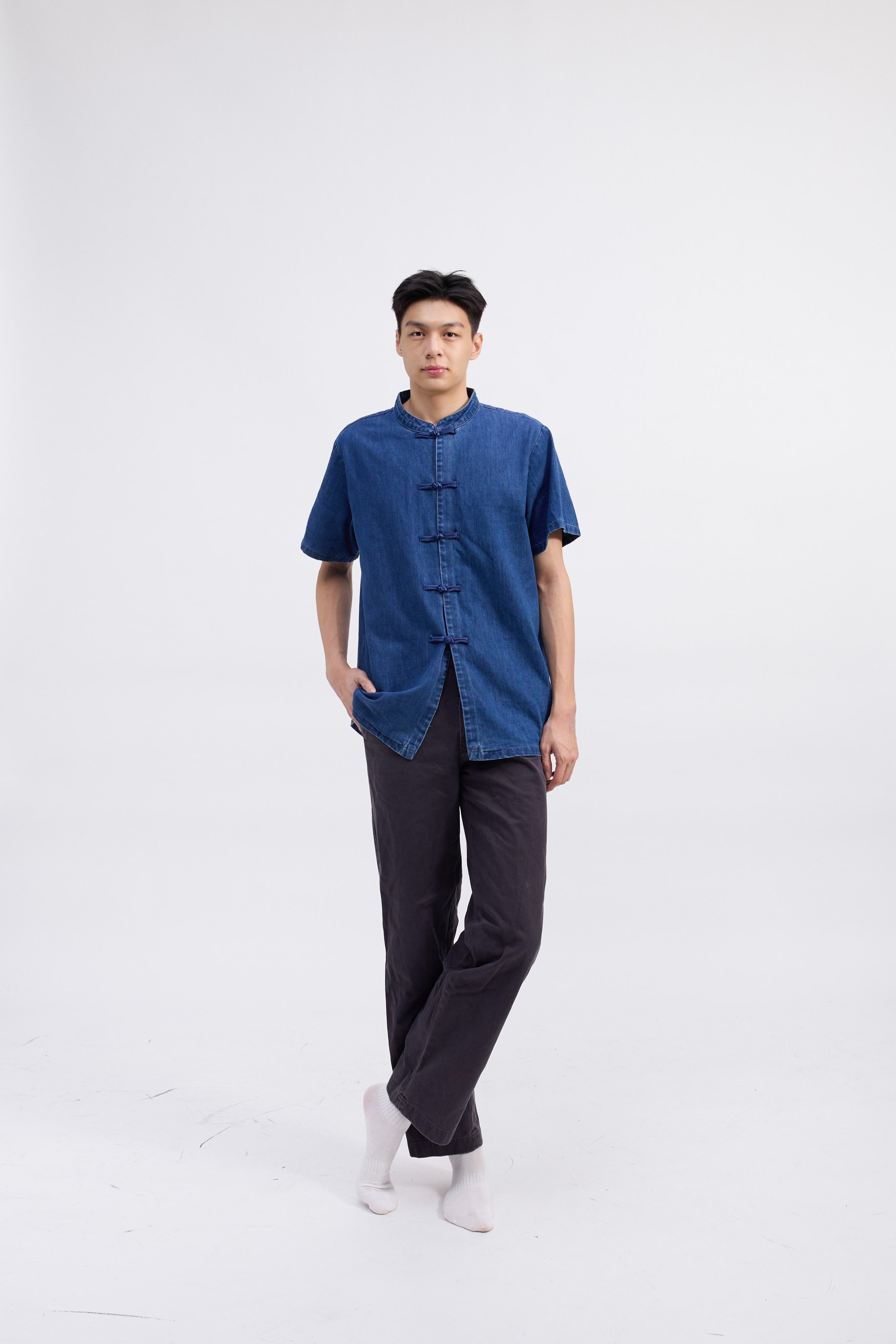 Ronal Denim Cheongsam Shirt