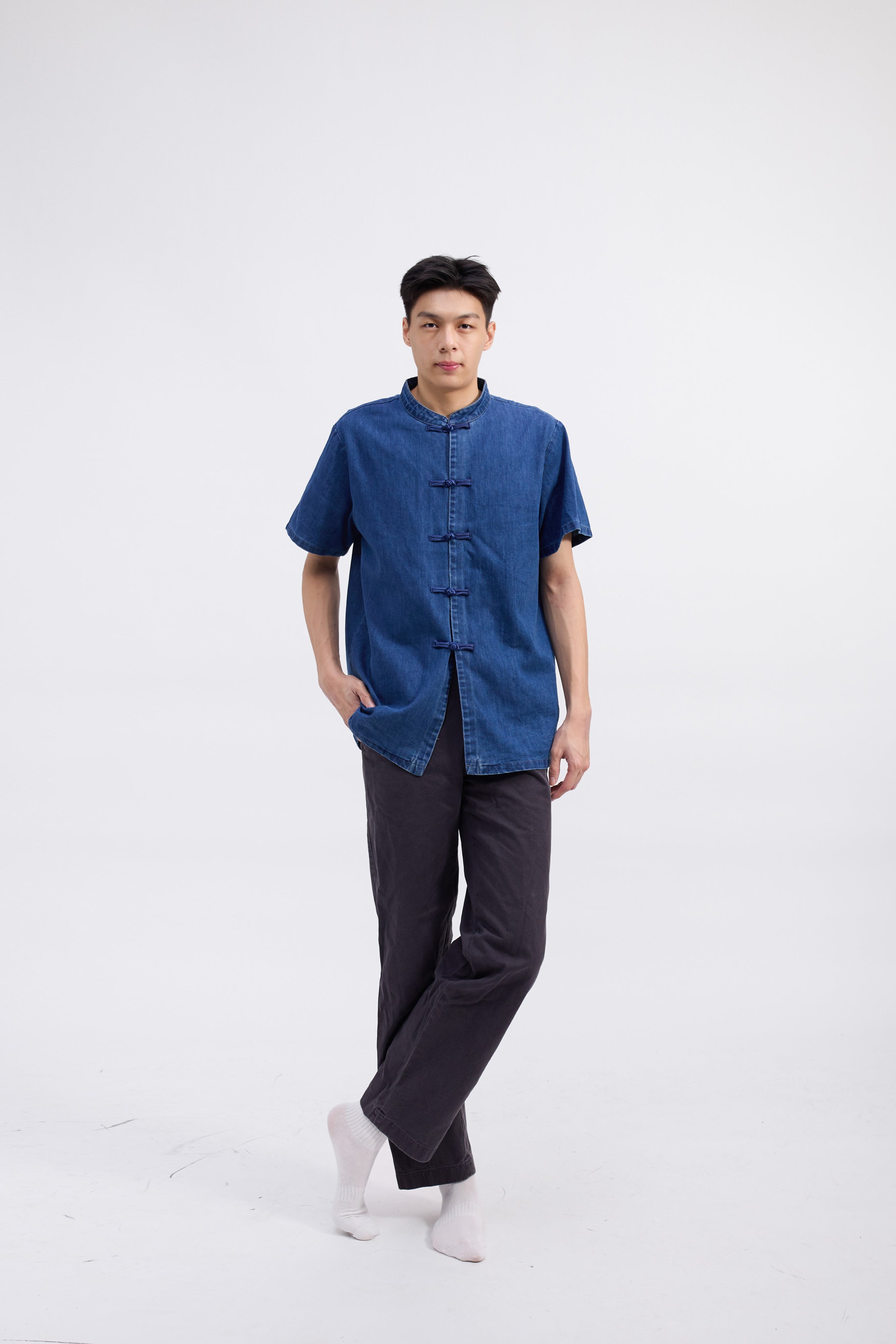 Ronal Denim Cheongsam Shirt