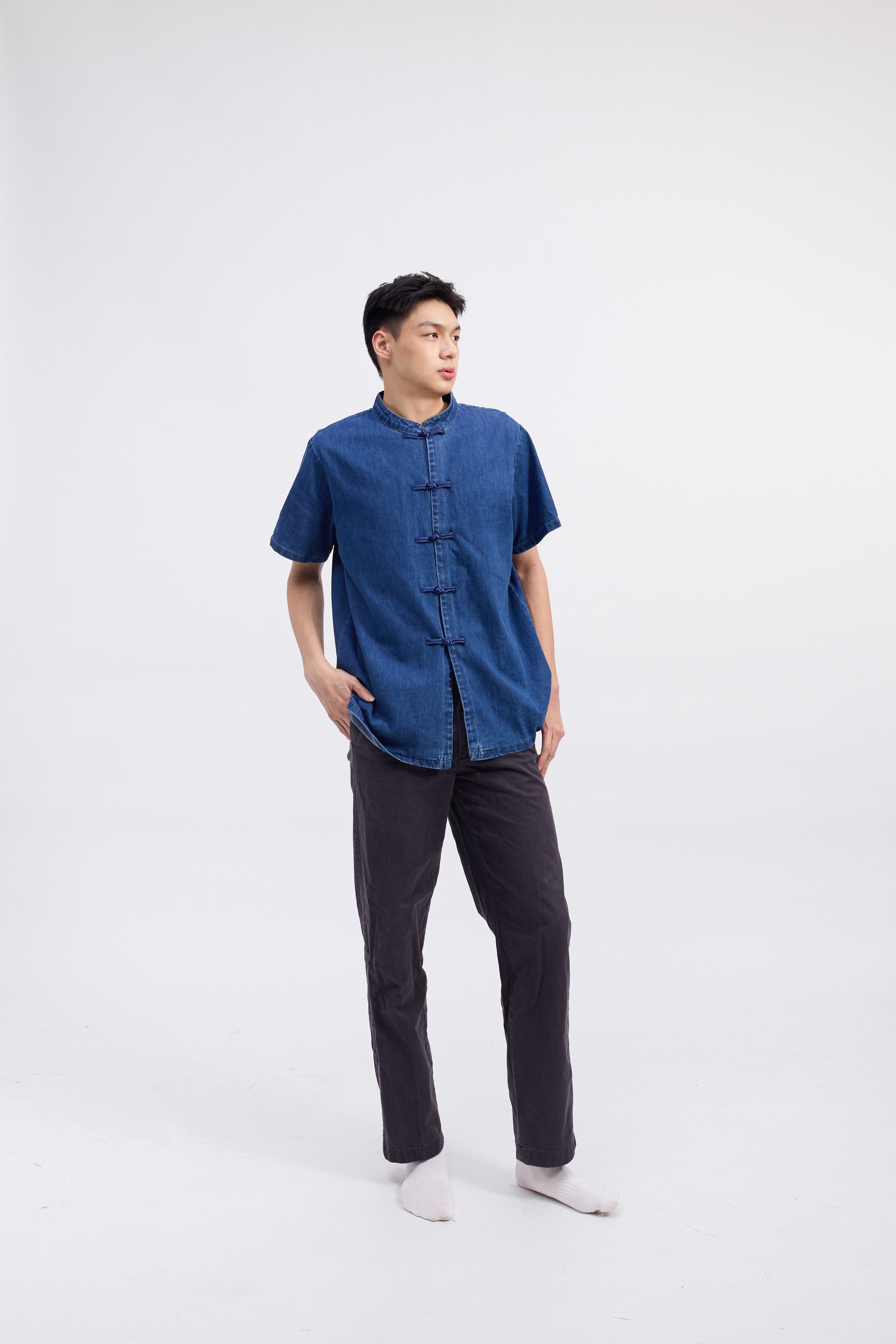Ronal Denim Cheongsam Shirt