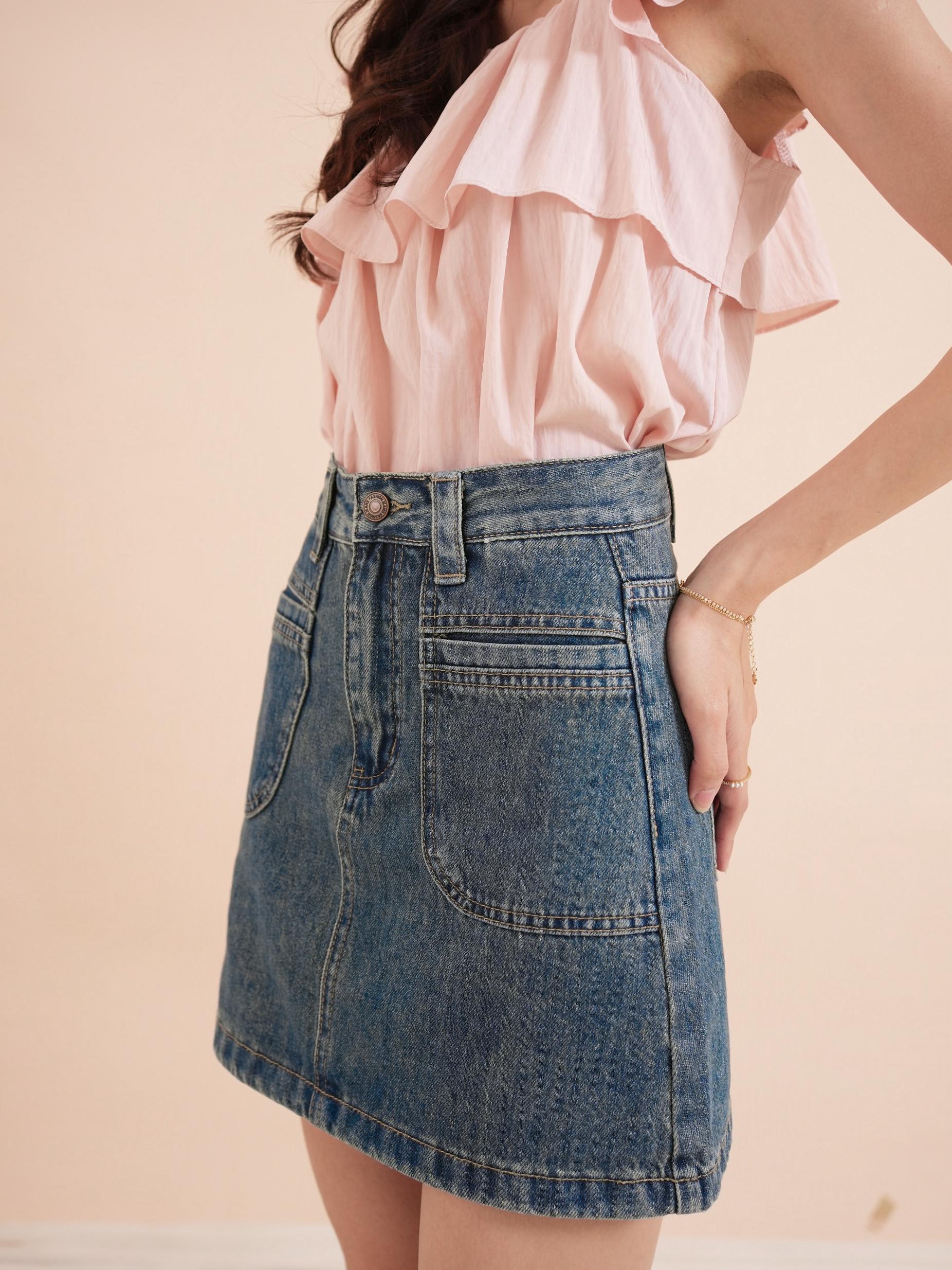 Lipjay Denim Skirt