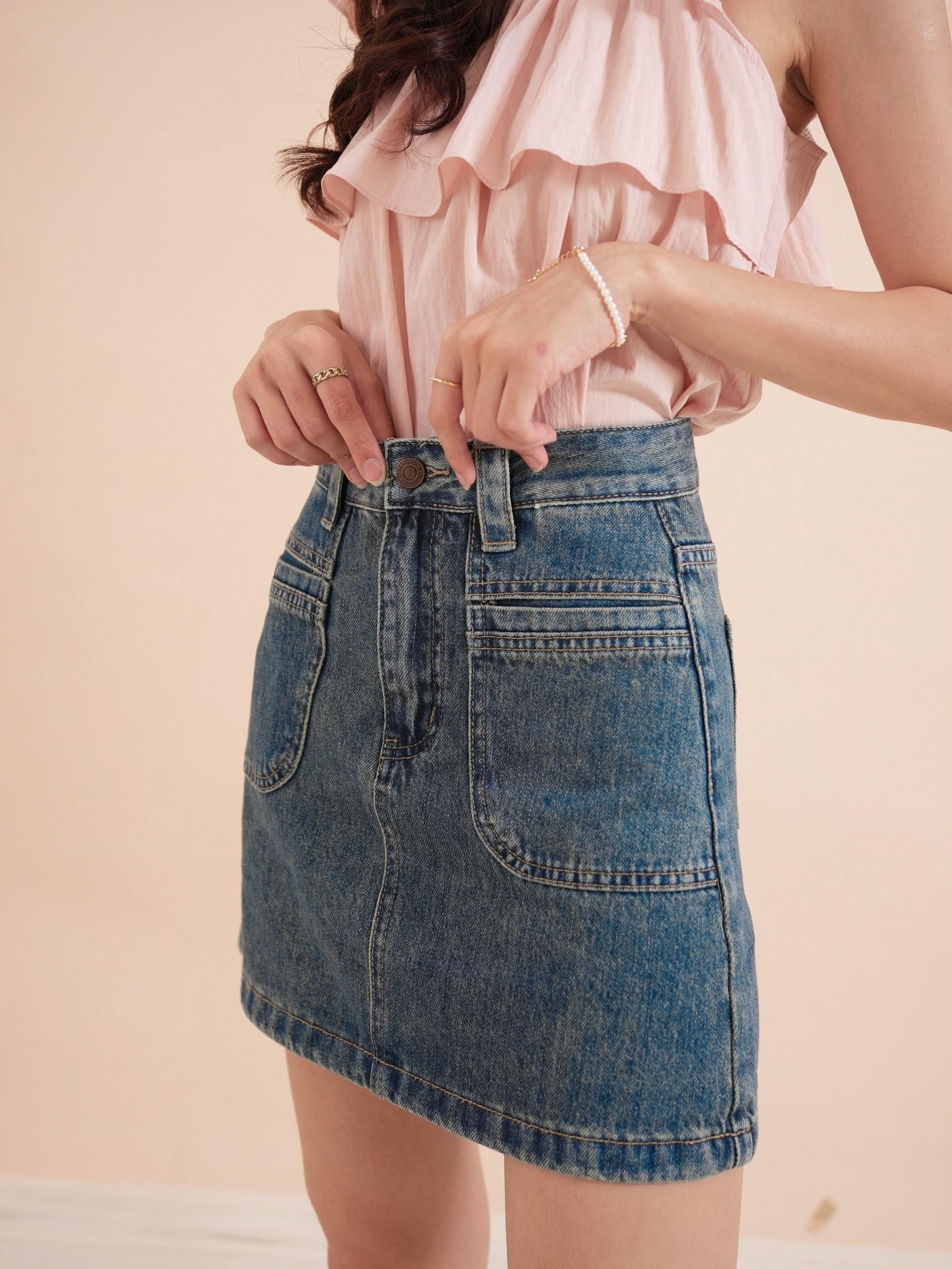 Lipjay Denim Skirt
