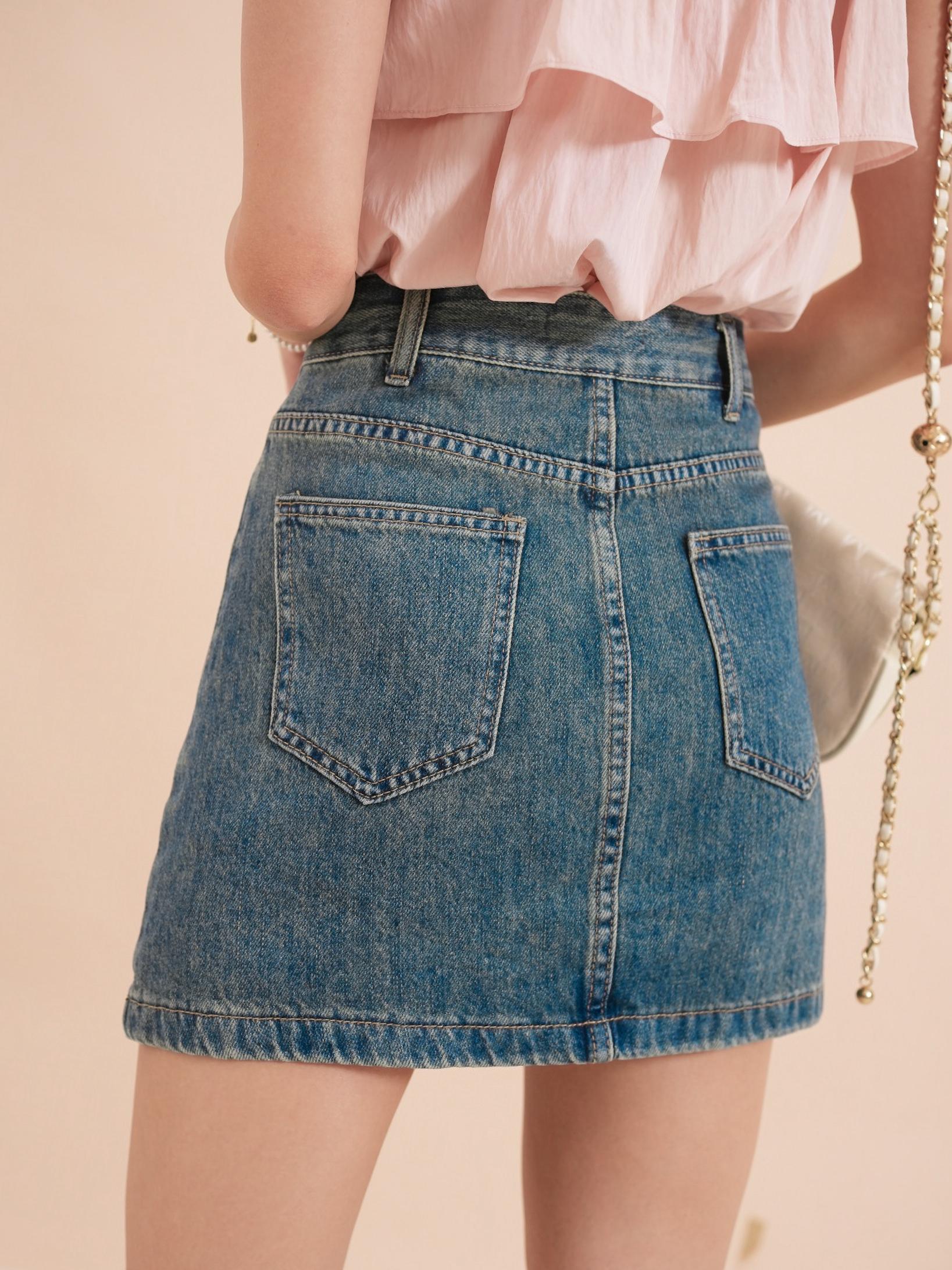 Lipjay Denim Skirt