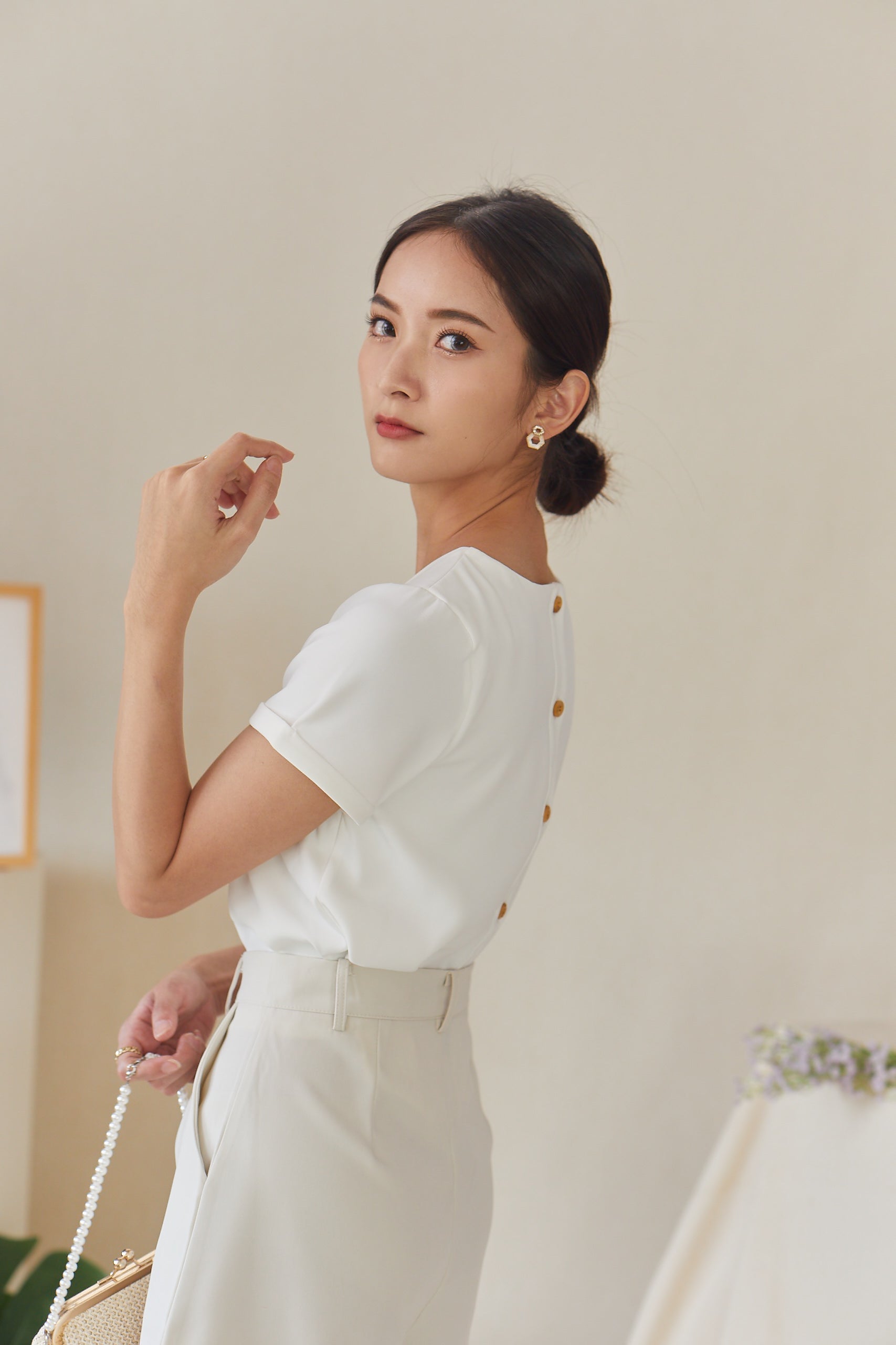 Gabriella Top - Cream White