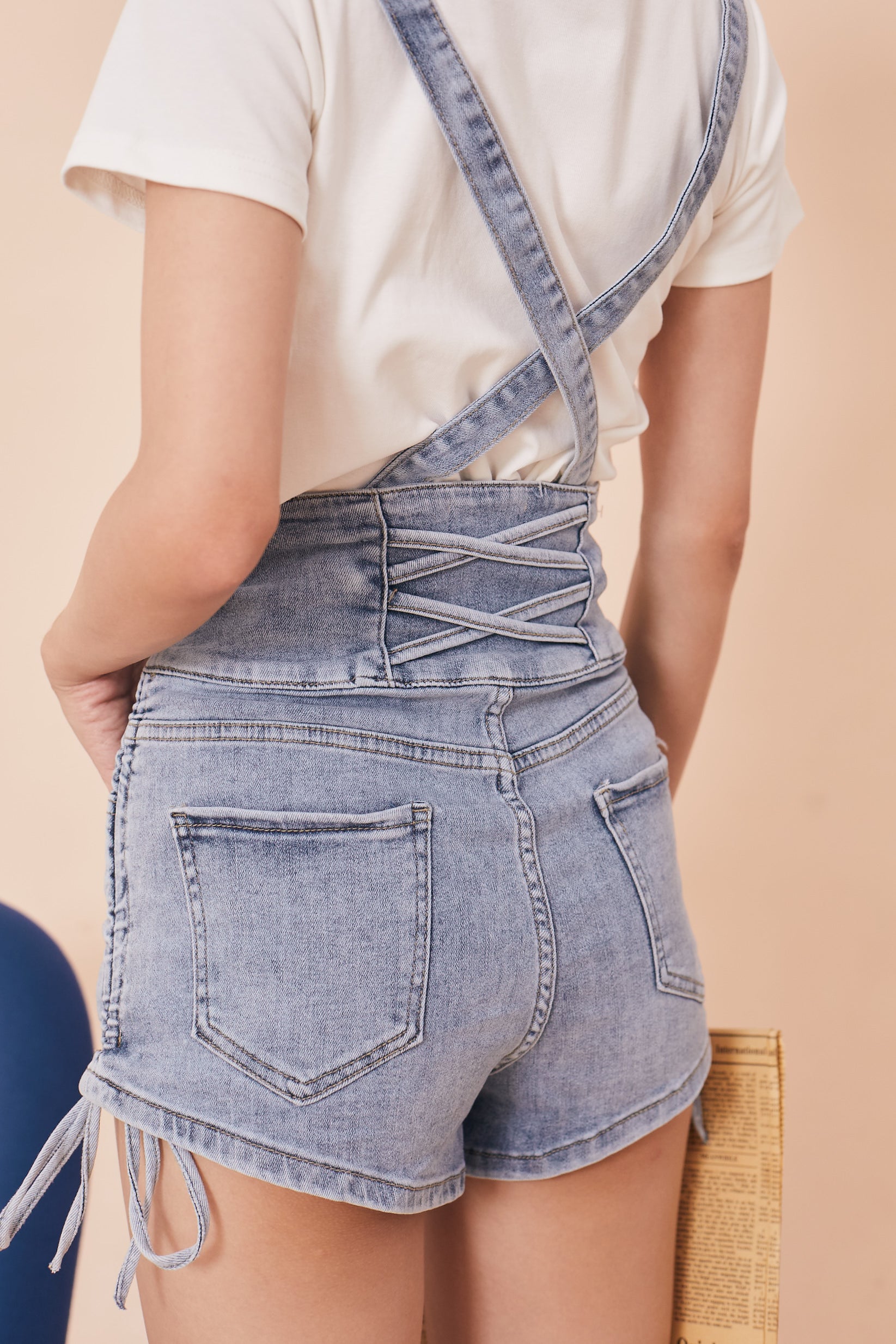 Anniyah Denim Dungaree Short