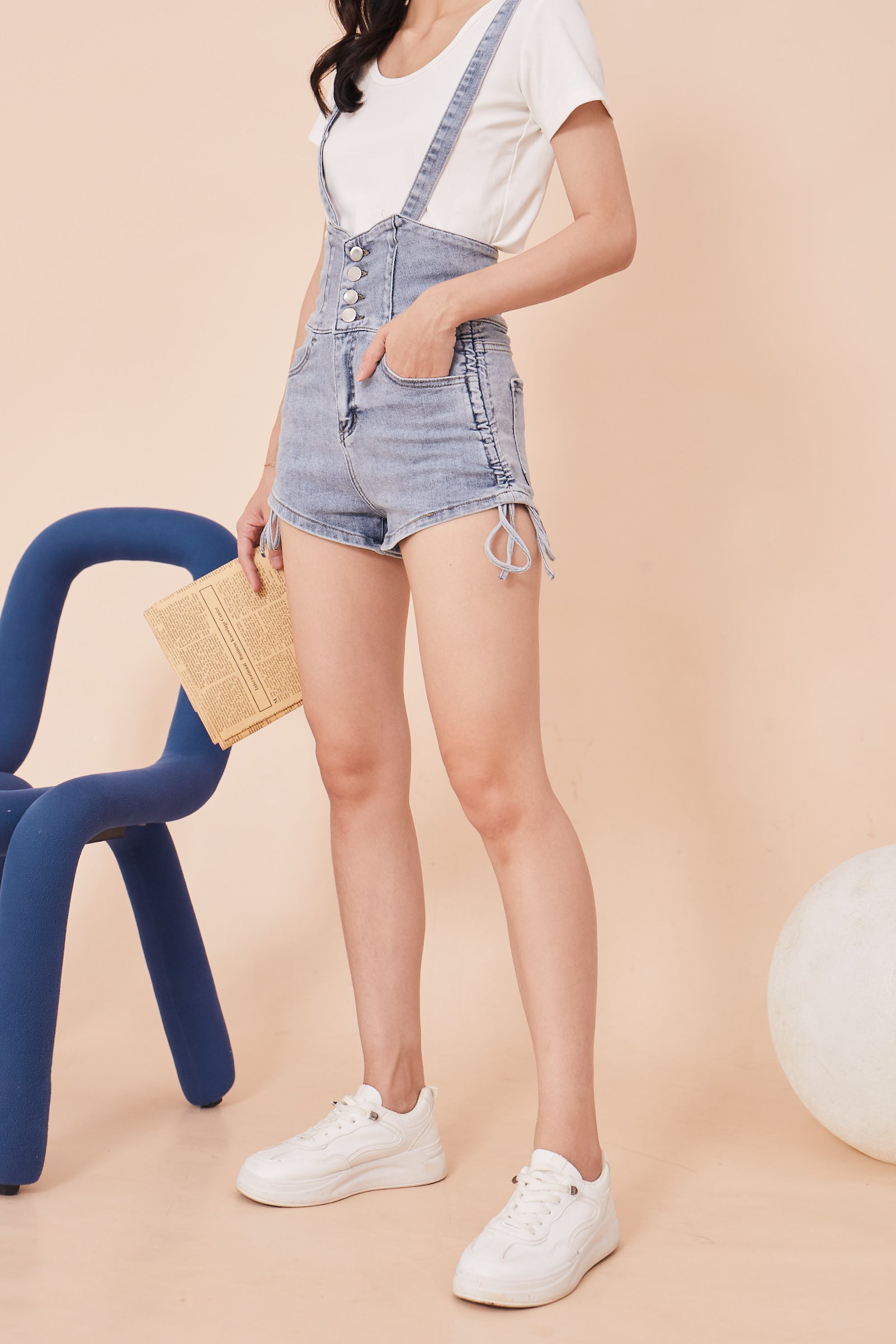 Anniyah Denim Dungaree Short
